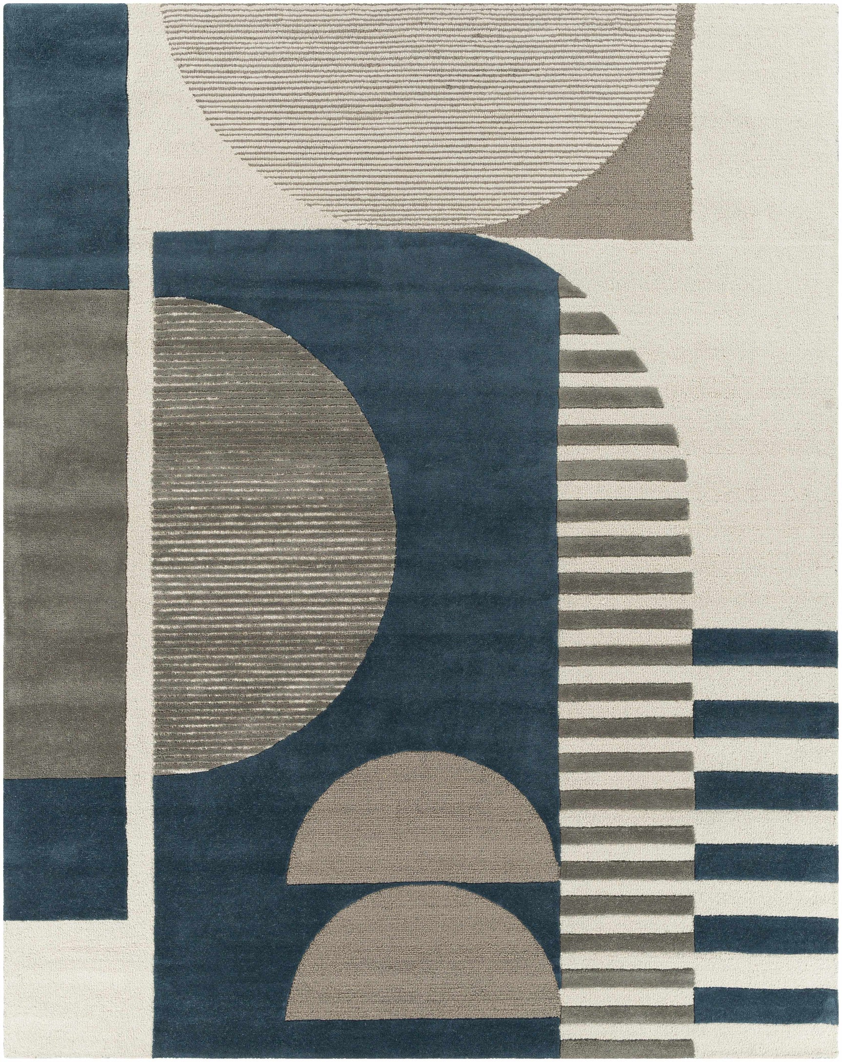 Brooklyn Blue&Gray Modern Wool Rug - Ornate Home