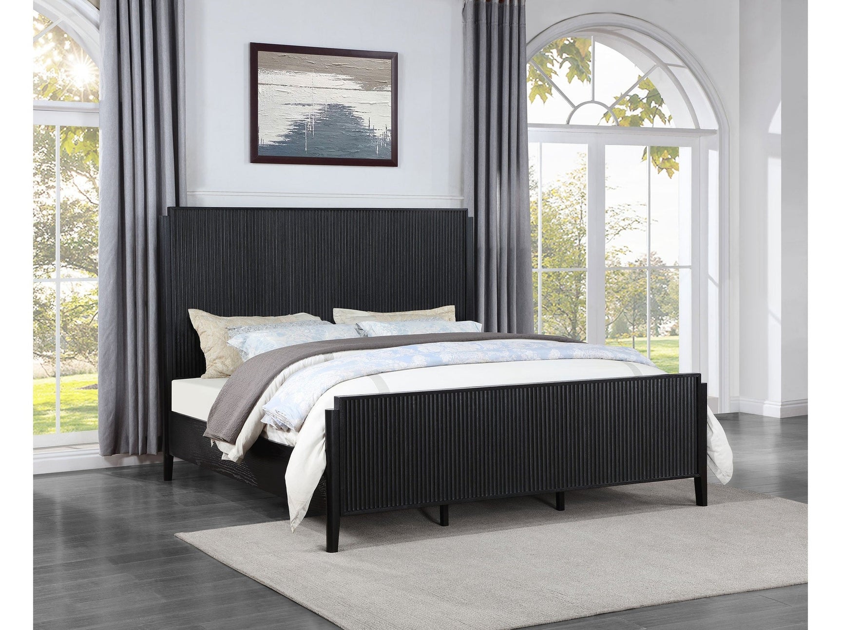 Brookmead Black California King Panel Bed - Ornate Home