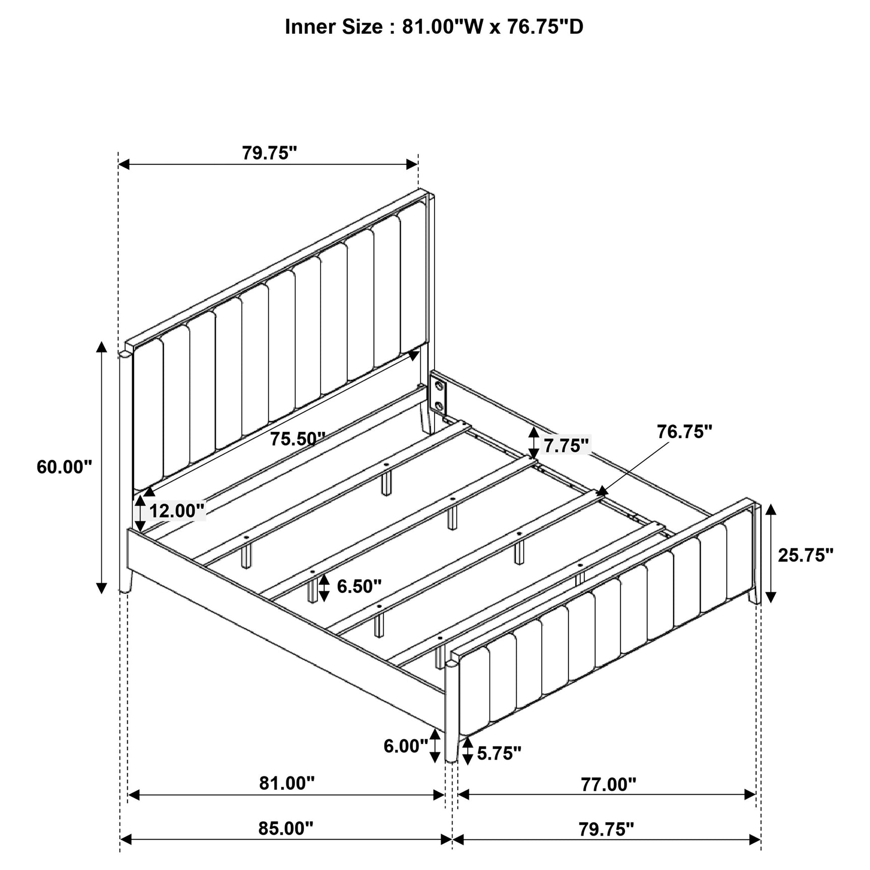 Brookmead Black Eastern King Upholstered Panel Bed - Ornate Home