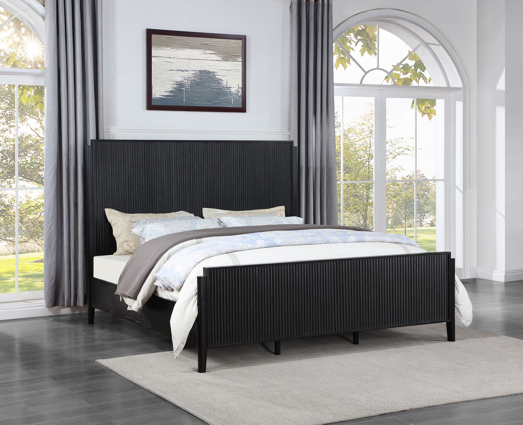 Brookmead Black Queen Panel Bed - Ornate Home