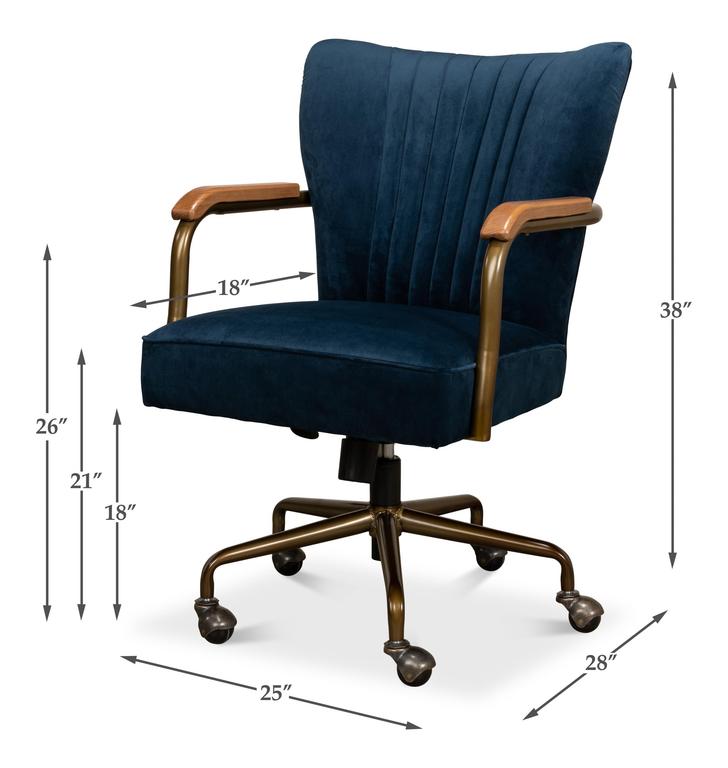 Brooks Blue Swivel Chair - Ornate Home
