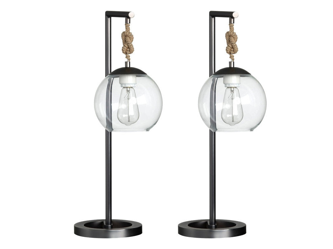 Brooks Grey/Transparent Table Lamp (Set of 2) - Ornate Home