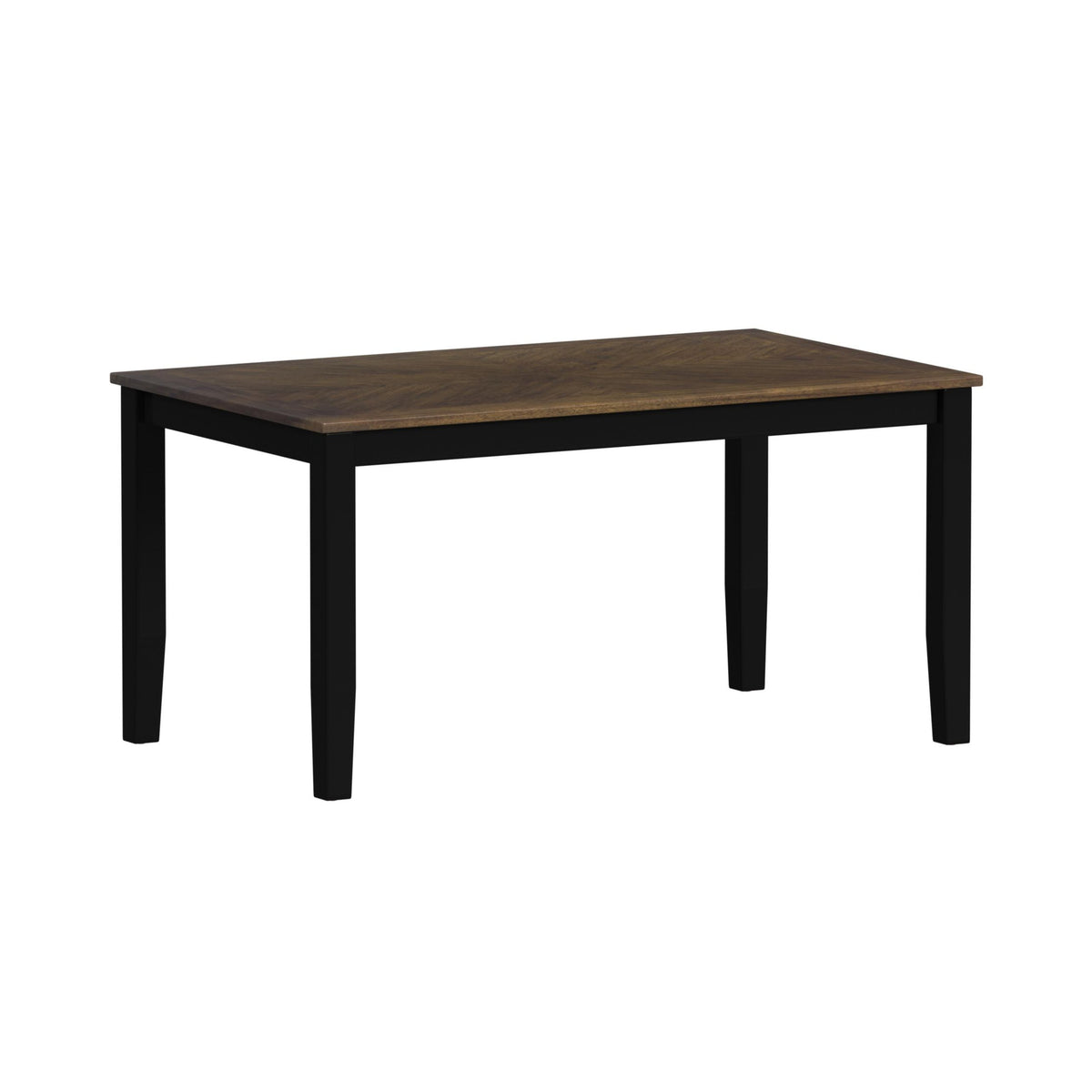 Brooks Medium Brown/Black 6PC Dining Set with Table, 4 Wood Back and UPH Seat Chairs, and Bench - Ornate Home