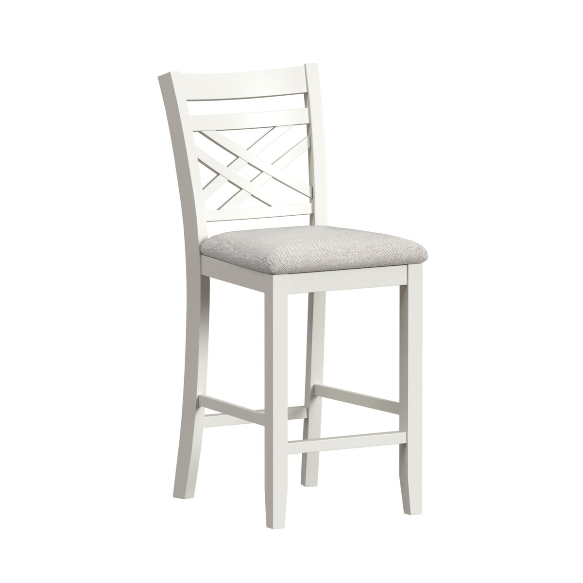 Brooks Medium Brown/White 5PC Counter Set with Table and 4 UPH Seat & Wood Back Chairs - Ornate Home