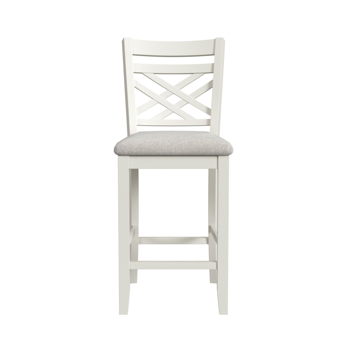 Brooks Medium Brown/White 5PC Counter Set with Table and 4 UPH Seat & Wood Back Chairs - Ornate Home
