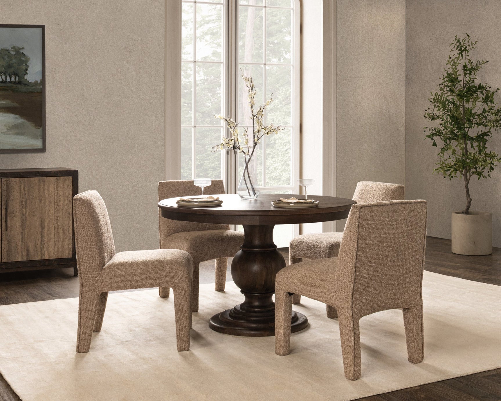 Brookside Cocoa Brown 48" Round Dining Table - Ornate Home