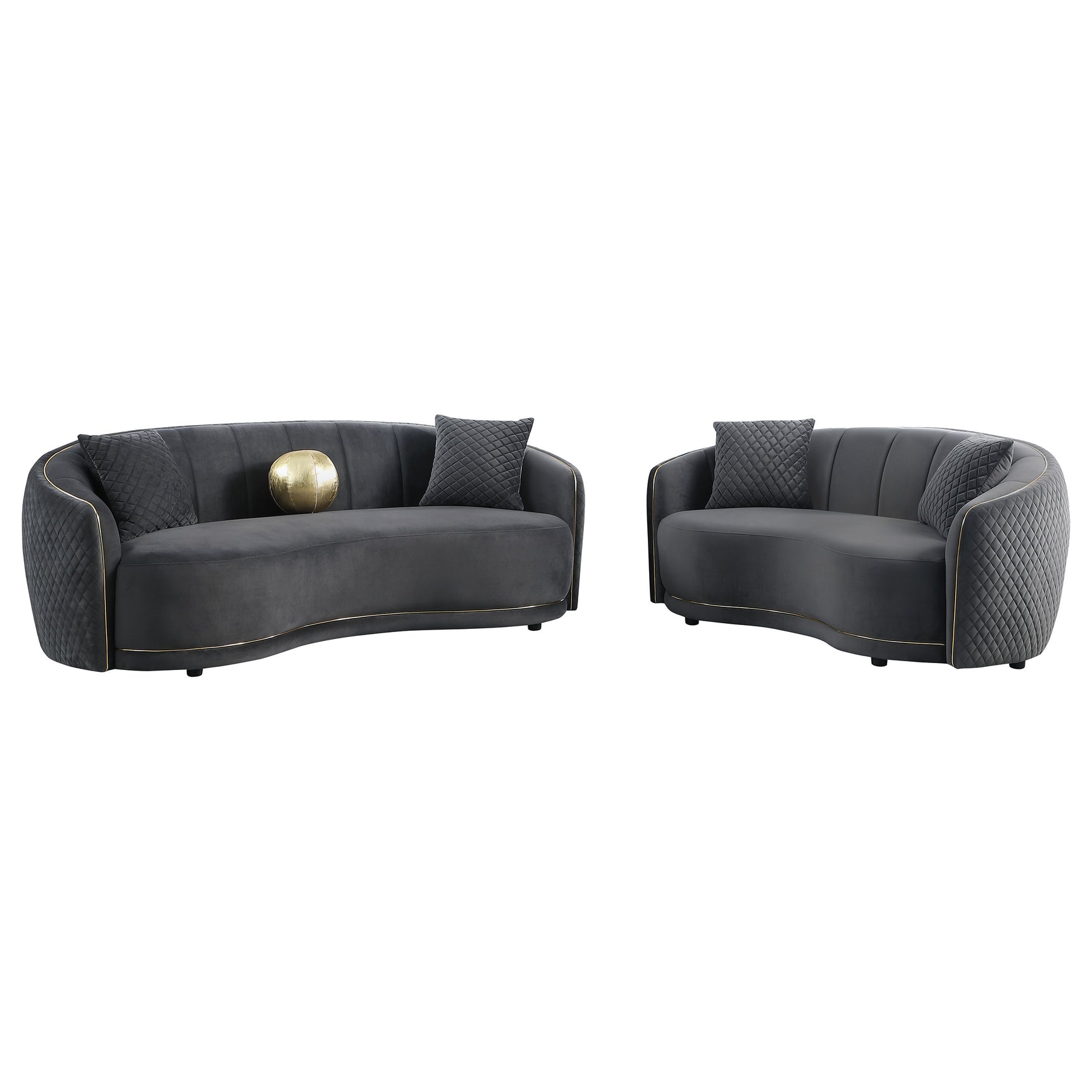 Brookside Dark Grey Sofa & Loveseat - Ornate Home