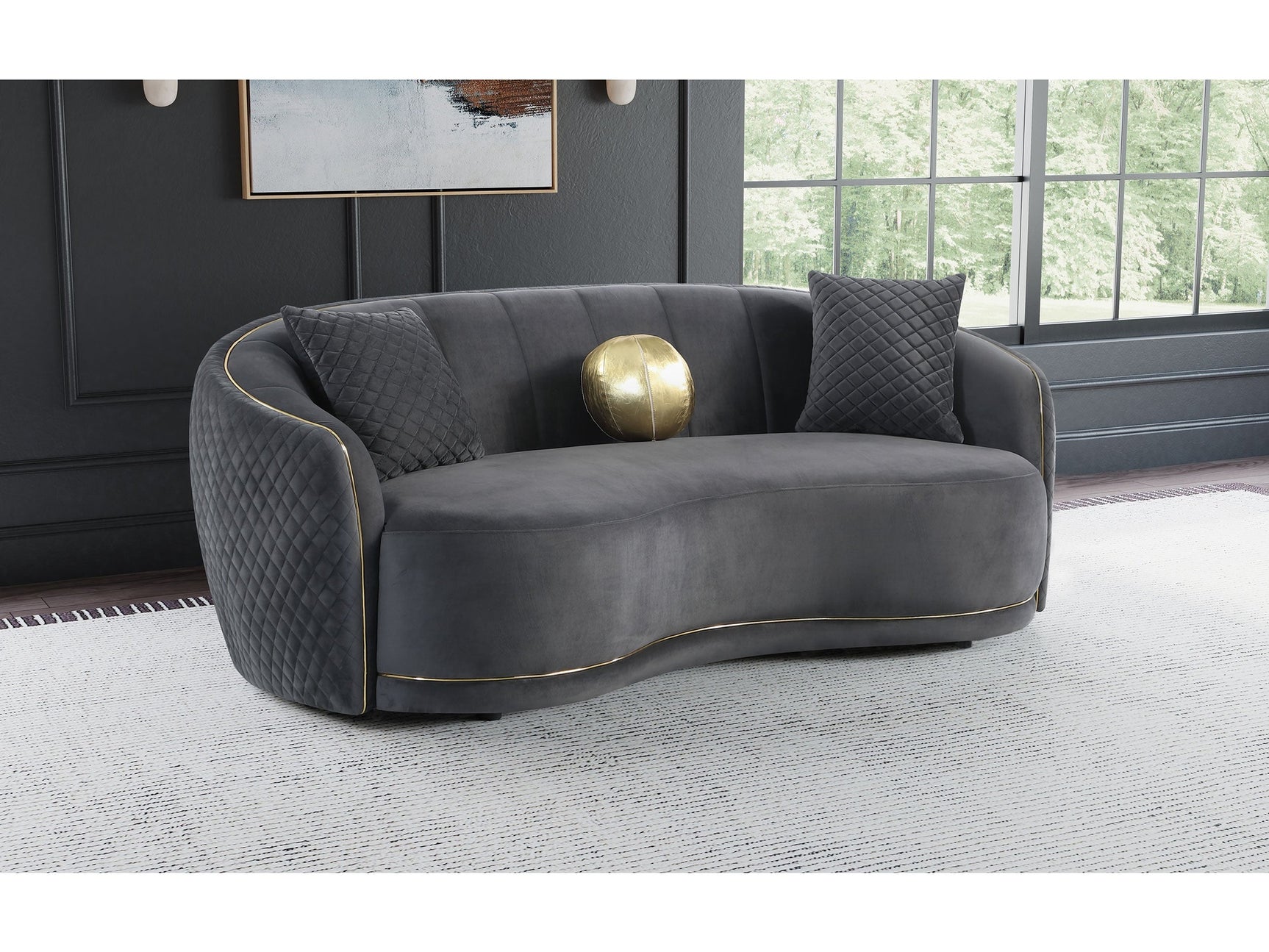 Brookside Dark Grey Sofa - Ornate Home