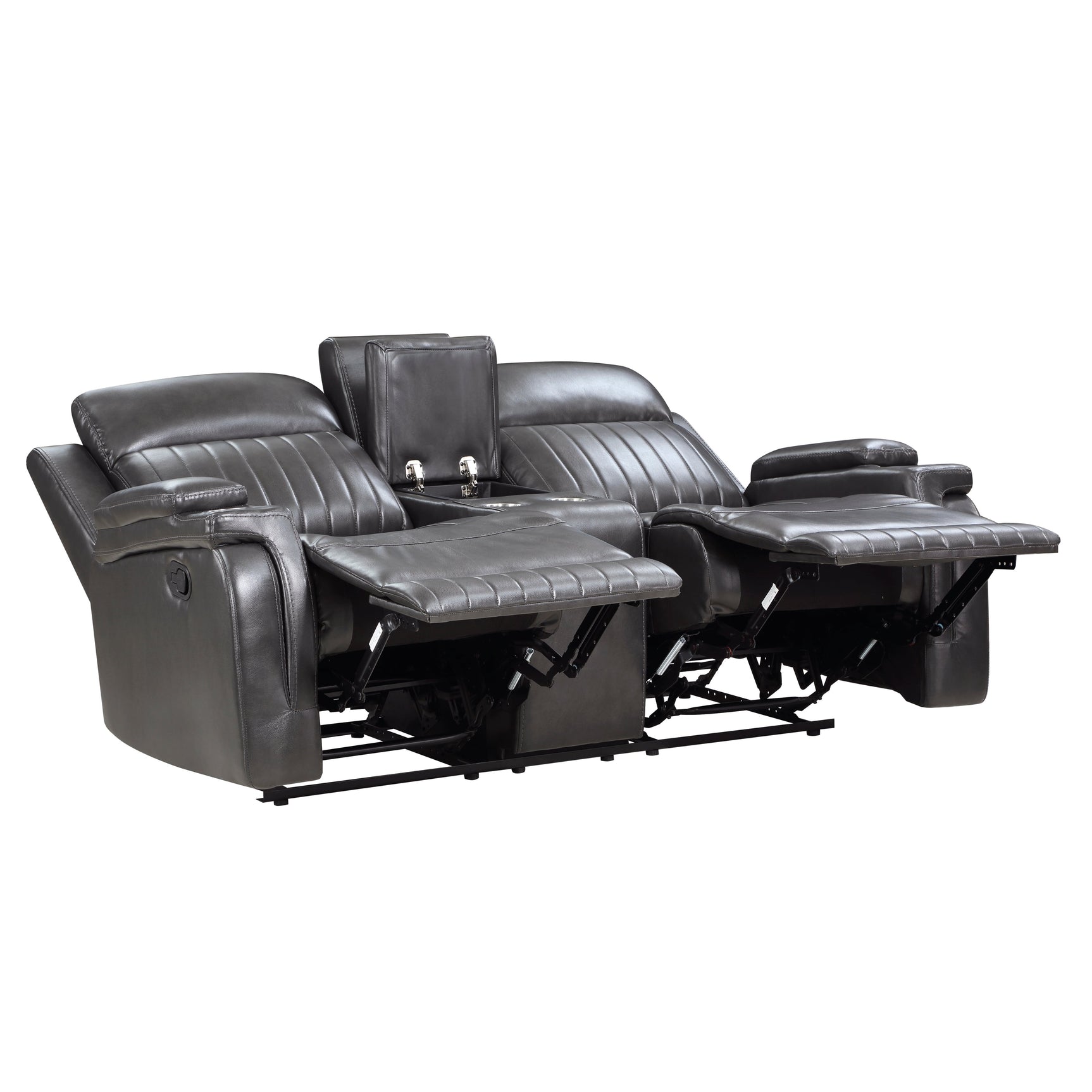 Broomfield Dark Gray Double Reclining Loveseat - Ornate Home