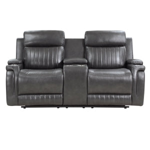 Broomfield Dark Gray Double Reclining Loveseat - Ornate Home