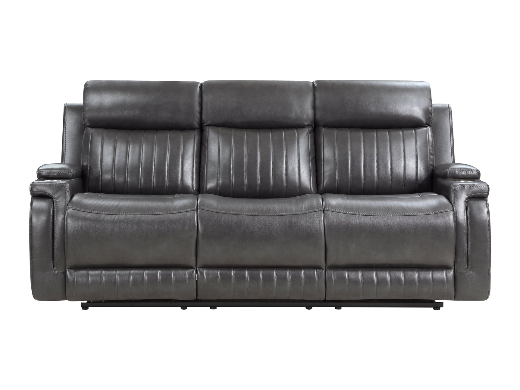 Broomfield Dark Gray Double Reclining Sofa - Ornate Home