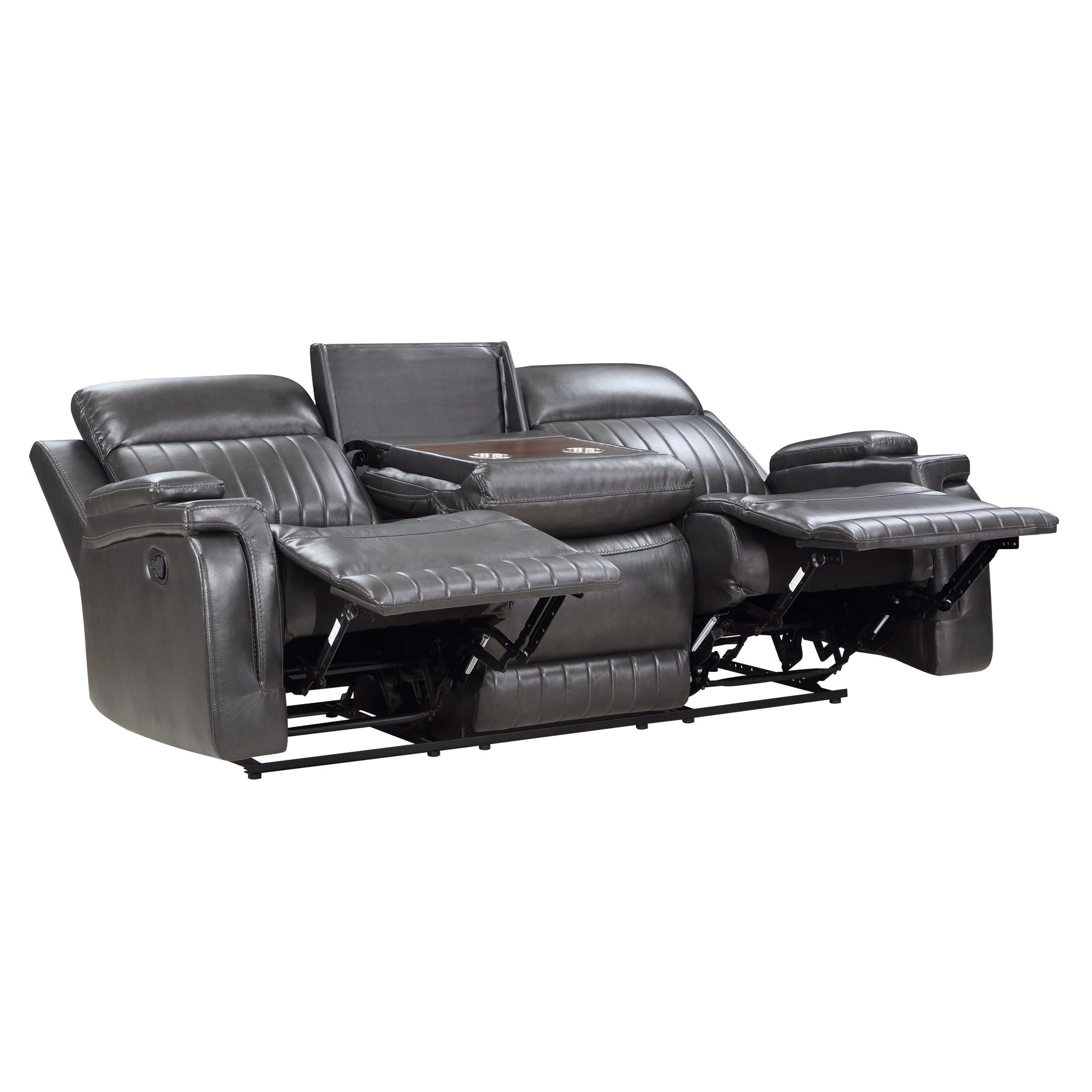 Broomfield Dark Gray Double Reclining Sofa - Ornate Home