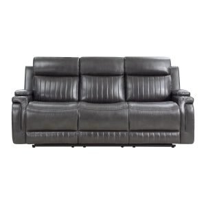 Broomfield Dark Gray Double Reclining Sofa - Ornate Home