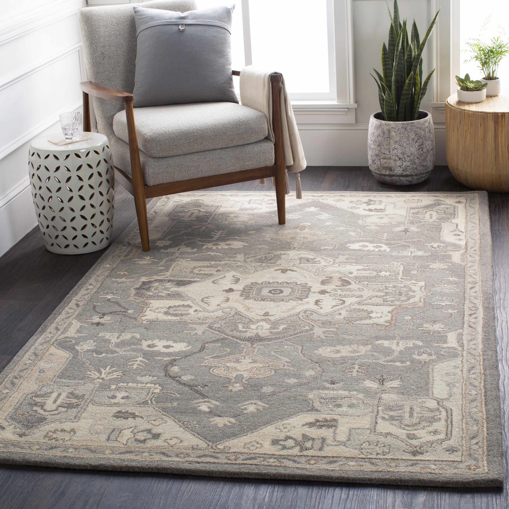 Broomfield Hand Tufted Taupe 1196 Area Rug - Ornate Home