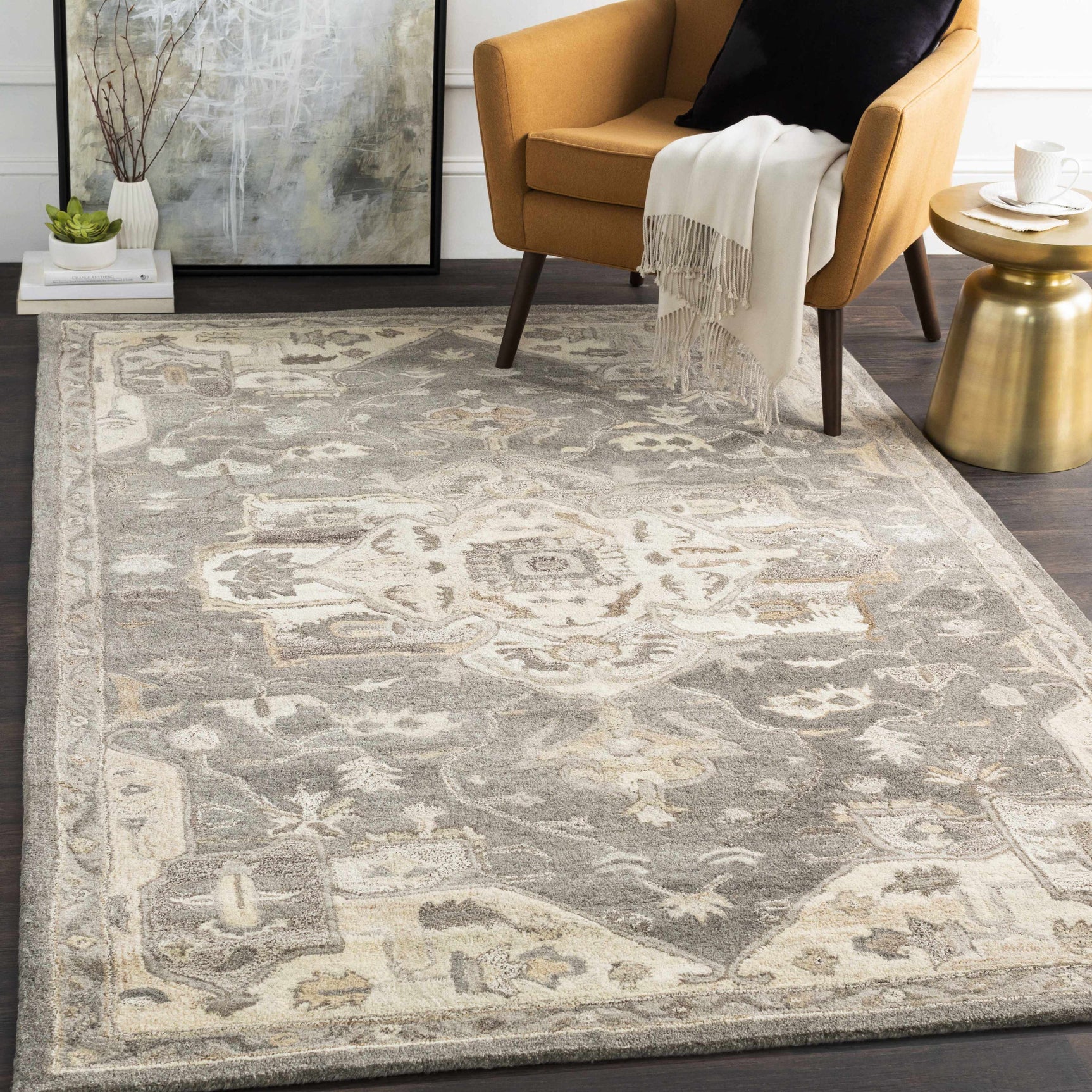Broomfield Hand Tufted Taupe 1196 Area Rug - Ornate Home