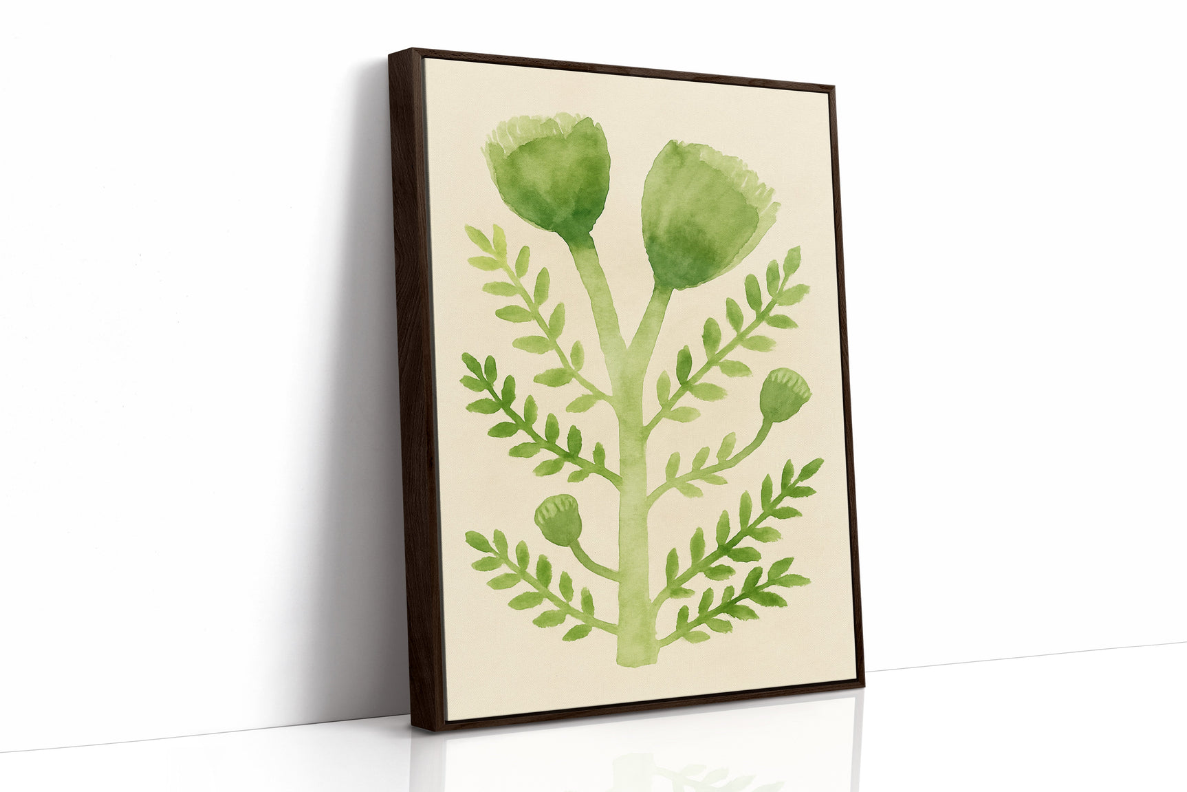 Elegant Green Botanical Watercolor Art Print