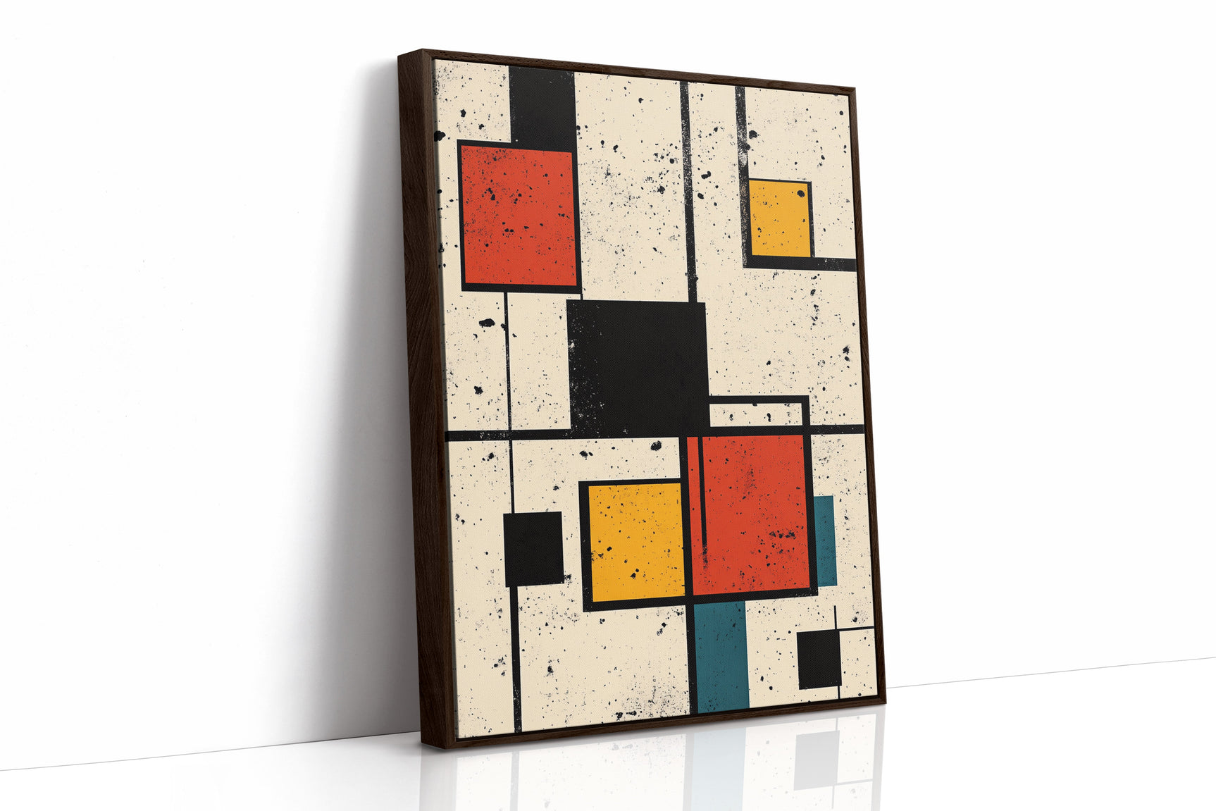 Primary Pulse – Geometric Modernist Splatter Art