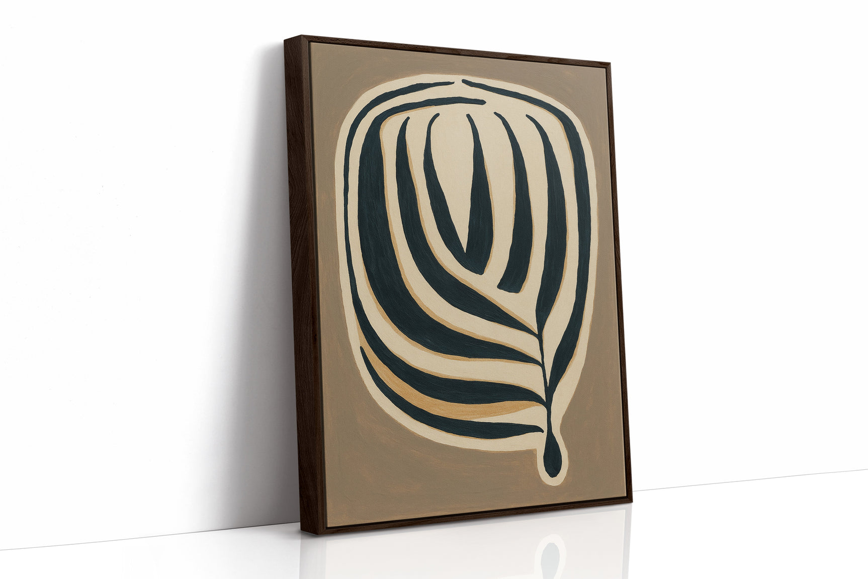 Earthy Elegance - Minimalist Leaf Canvas Art