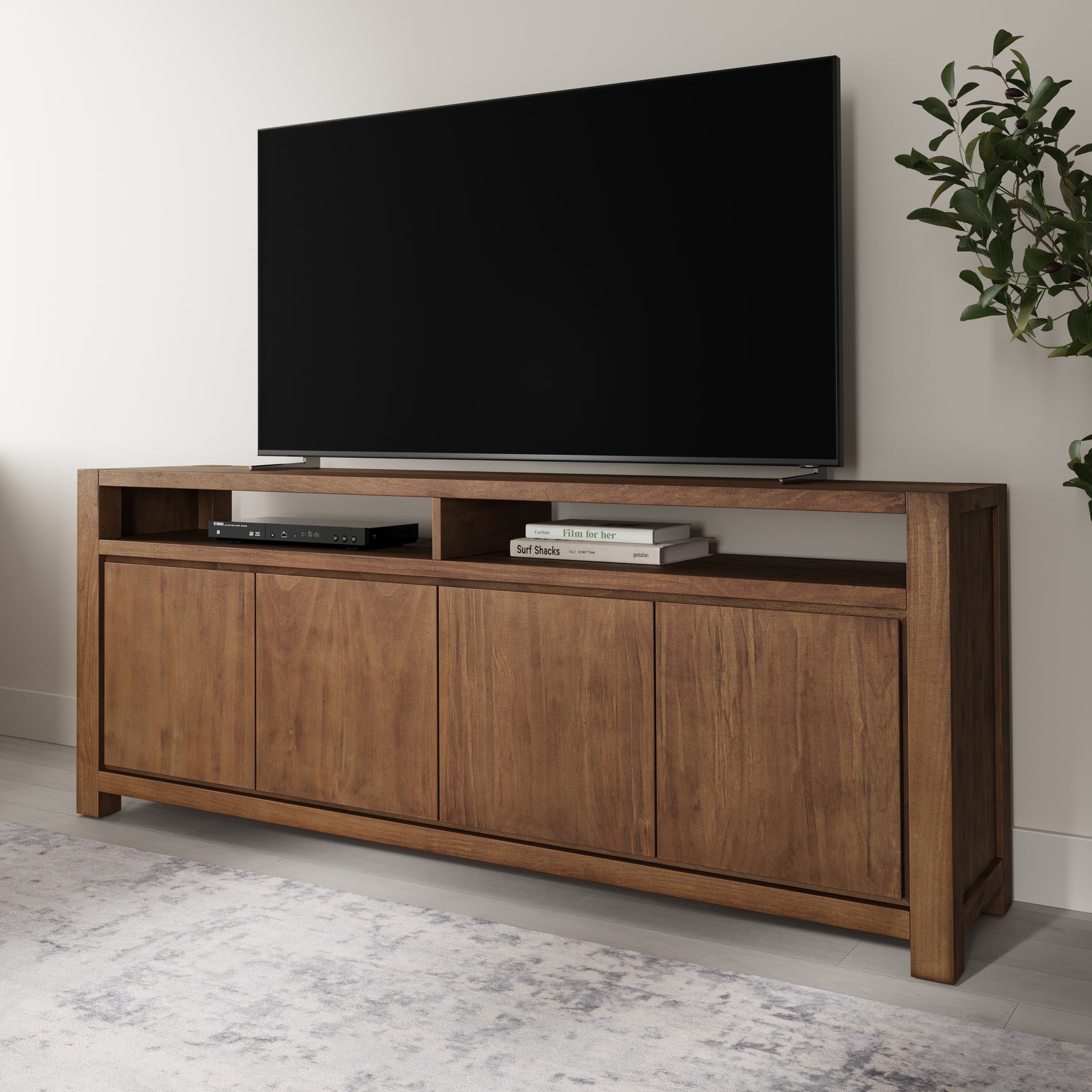 Brownstone Suede 70" Console - Ornate Home