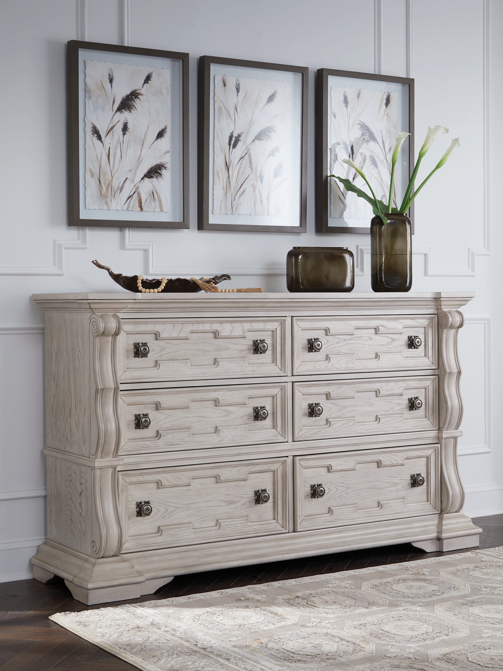 Bruchandi Antique White Dresser - Ornate Home
