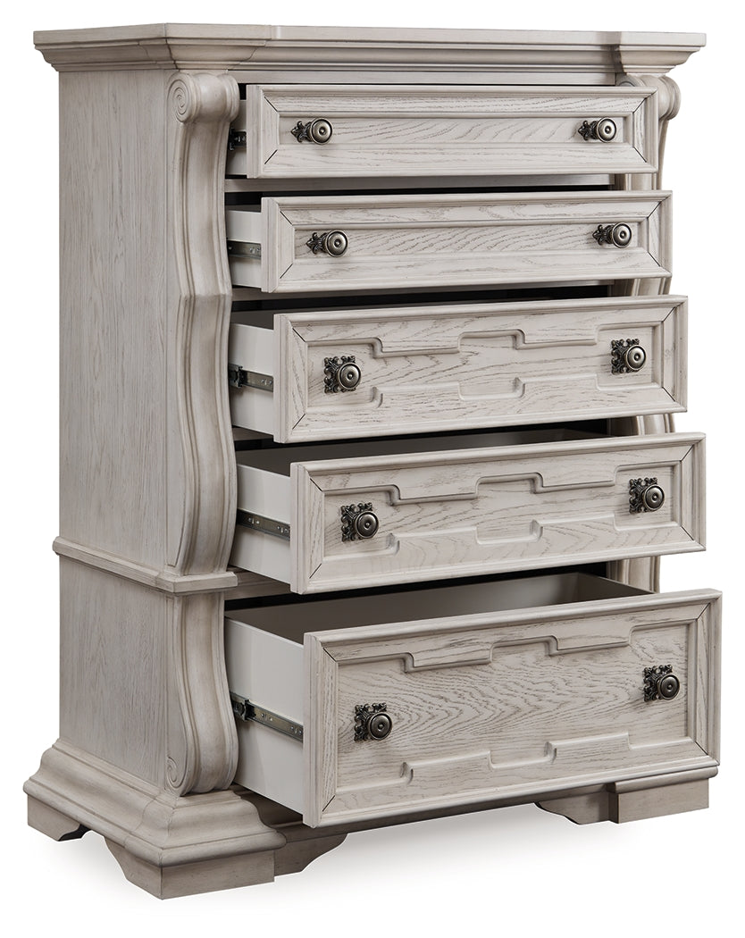 Bruchandi Antique White Five Drawer Chest (Online Special Price) - Ornate Home