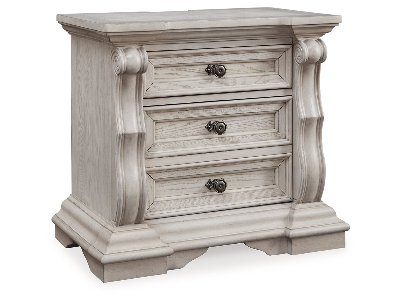 Bruchandi Antique White Three Drawer Night Stand (Online Special Price) - Ornate Home