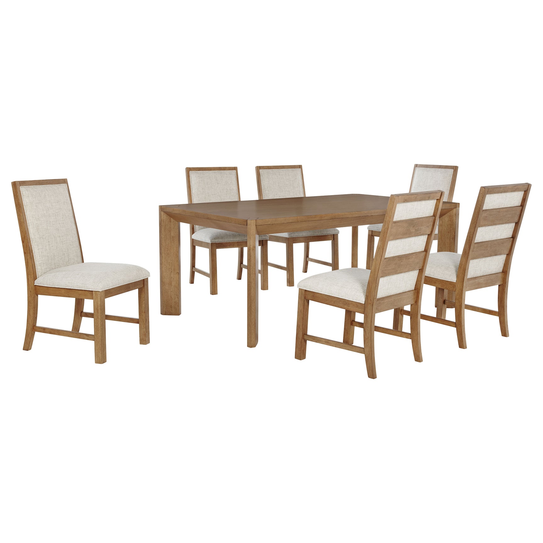 Bruner Natural Brown 7-piece Dining Room Set - Ornate Home