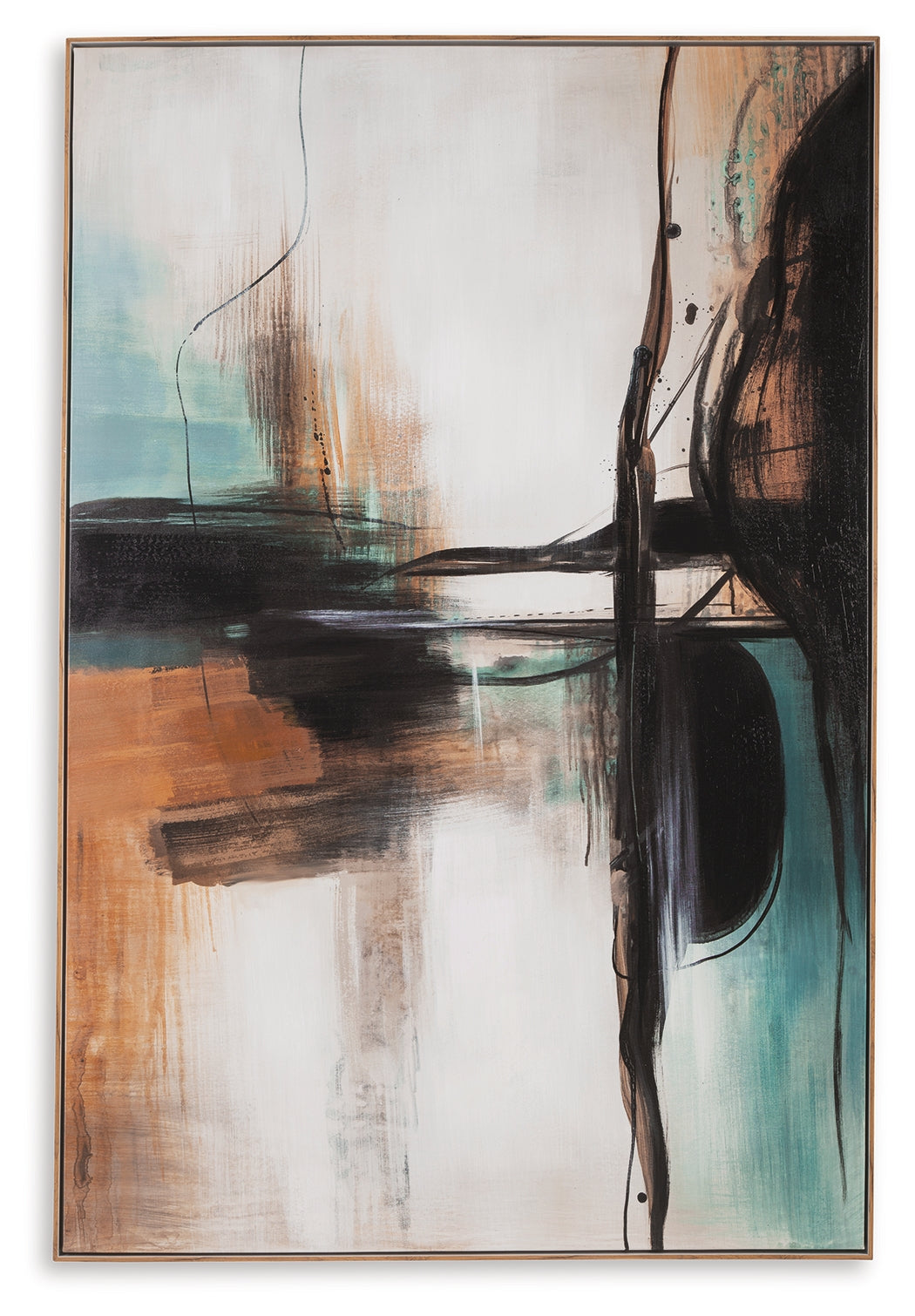 Brunonia Teal/Orange/Black Wall Art (Online Special Price) - Ornate Home