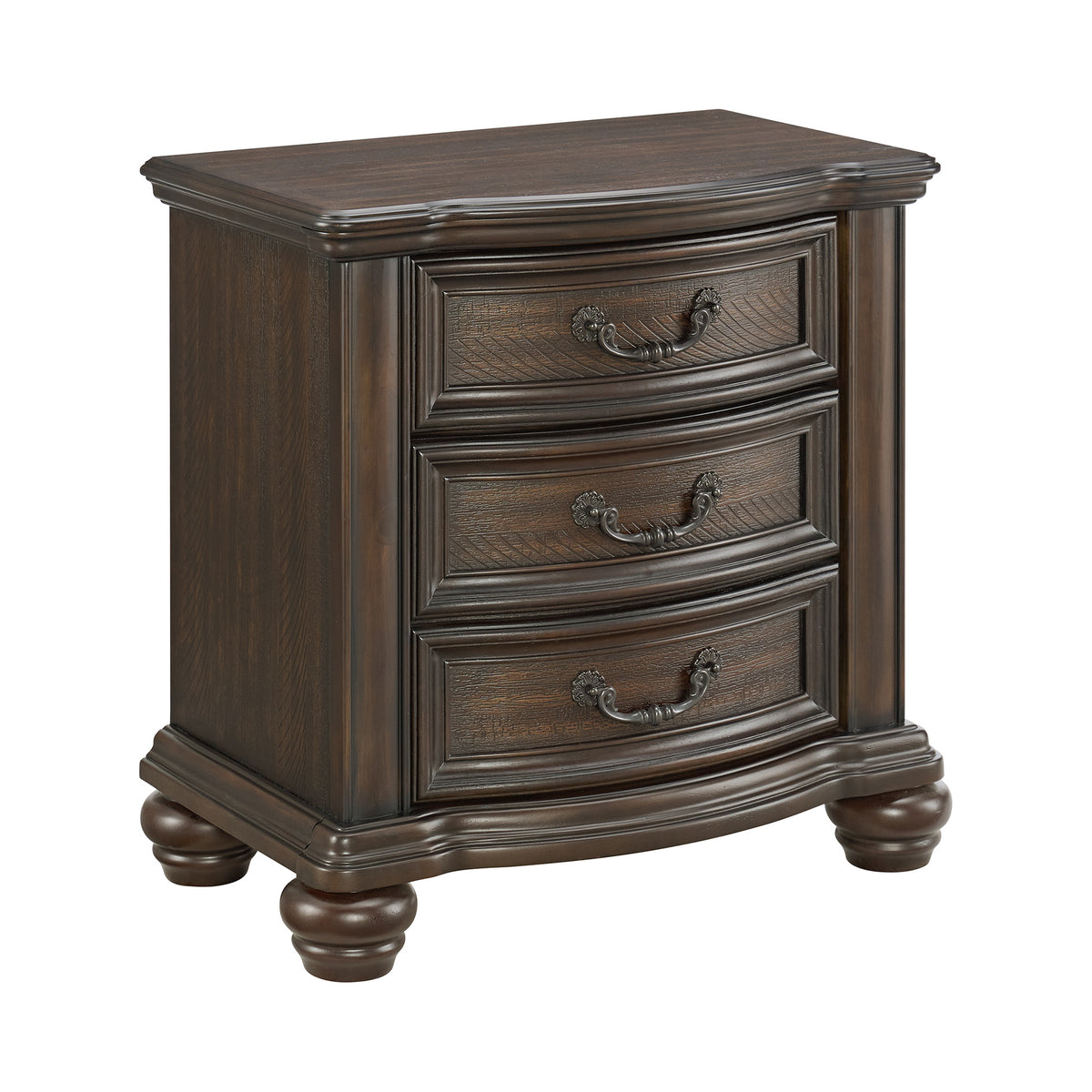 Brunswick Mahogany 2-Drawer Nightstand with USB - Ornate Home