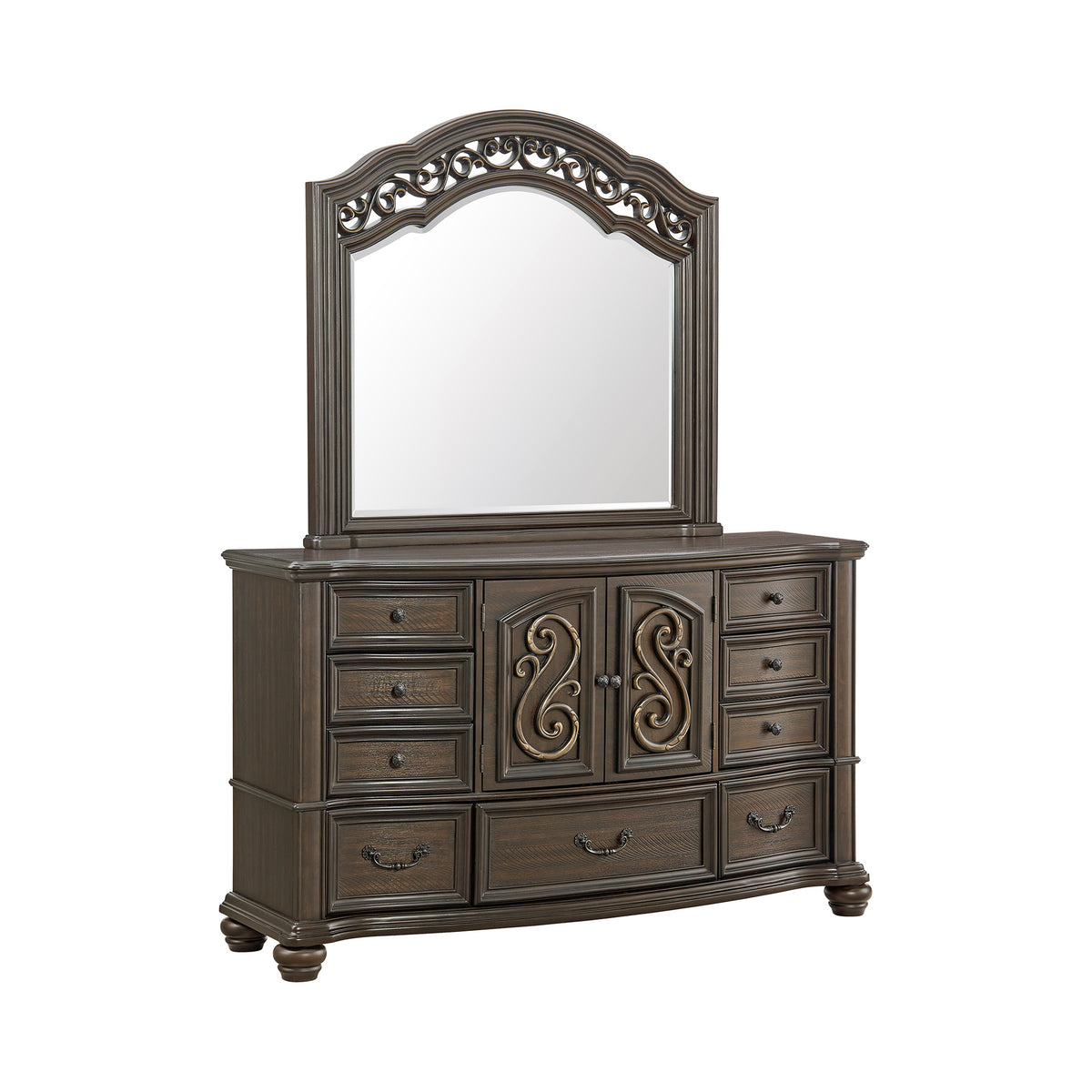 Brunswick Mahogany 5-Piece Queen Panel Bedroom Set - Ornate Home