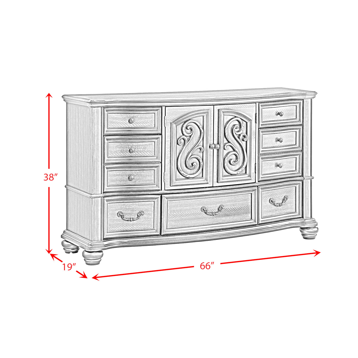 Brunswick Mahogany 7-Drawer Dresser - Ornate Home