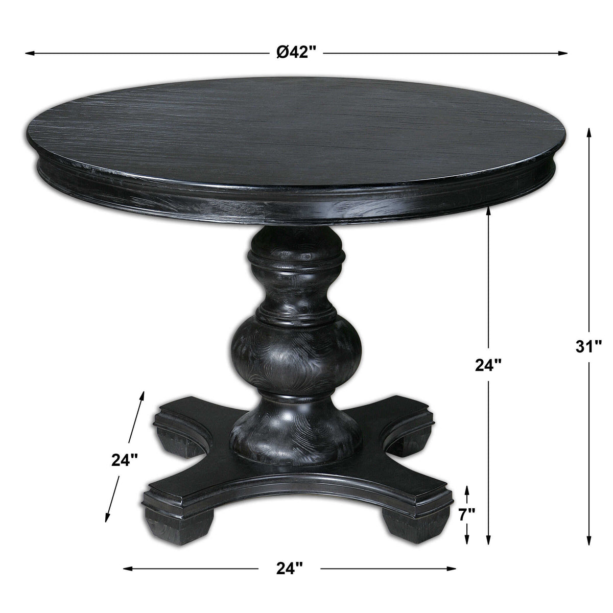 Brynmore Black Wood Grain Round Table - Ornate Home