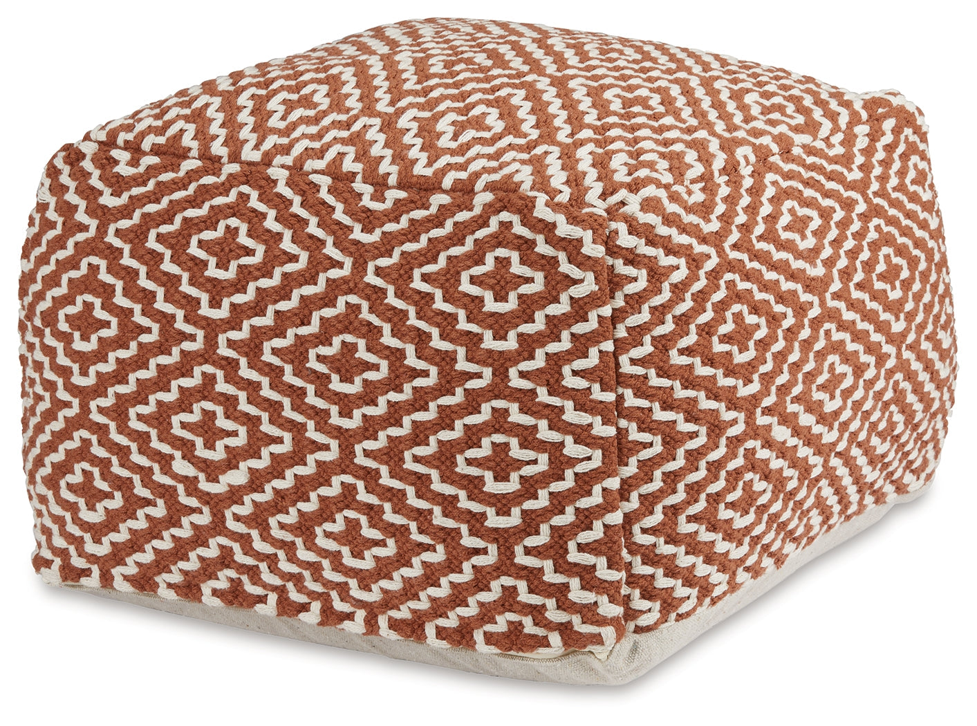 Brynnsen Rust/Ivory Pouf - Ornate Home
