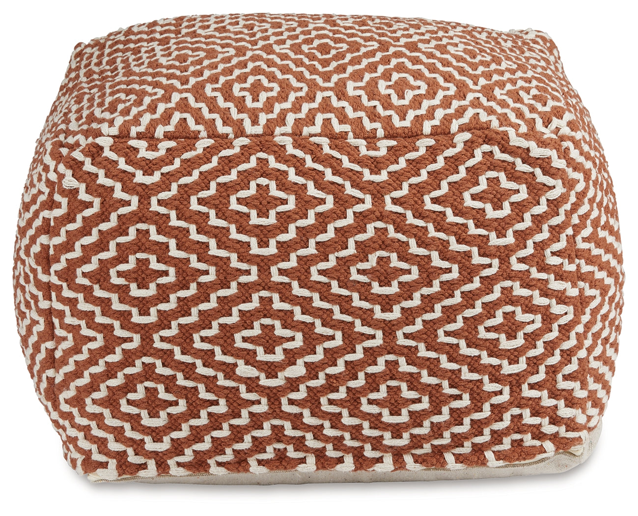 Brynnsen Rust/Ivory Pouf - Ornate Home