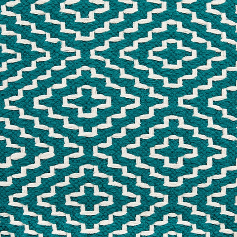 Brynnsen Teal/Ivory Pouf (Online Special Price) - Ornate Home