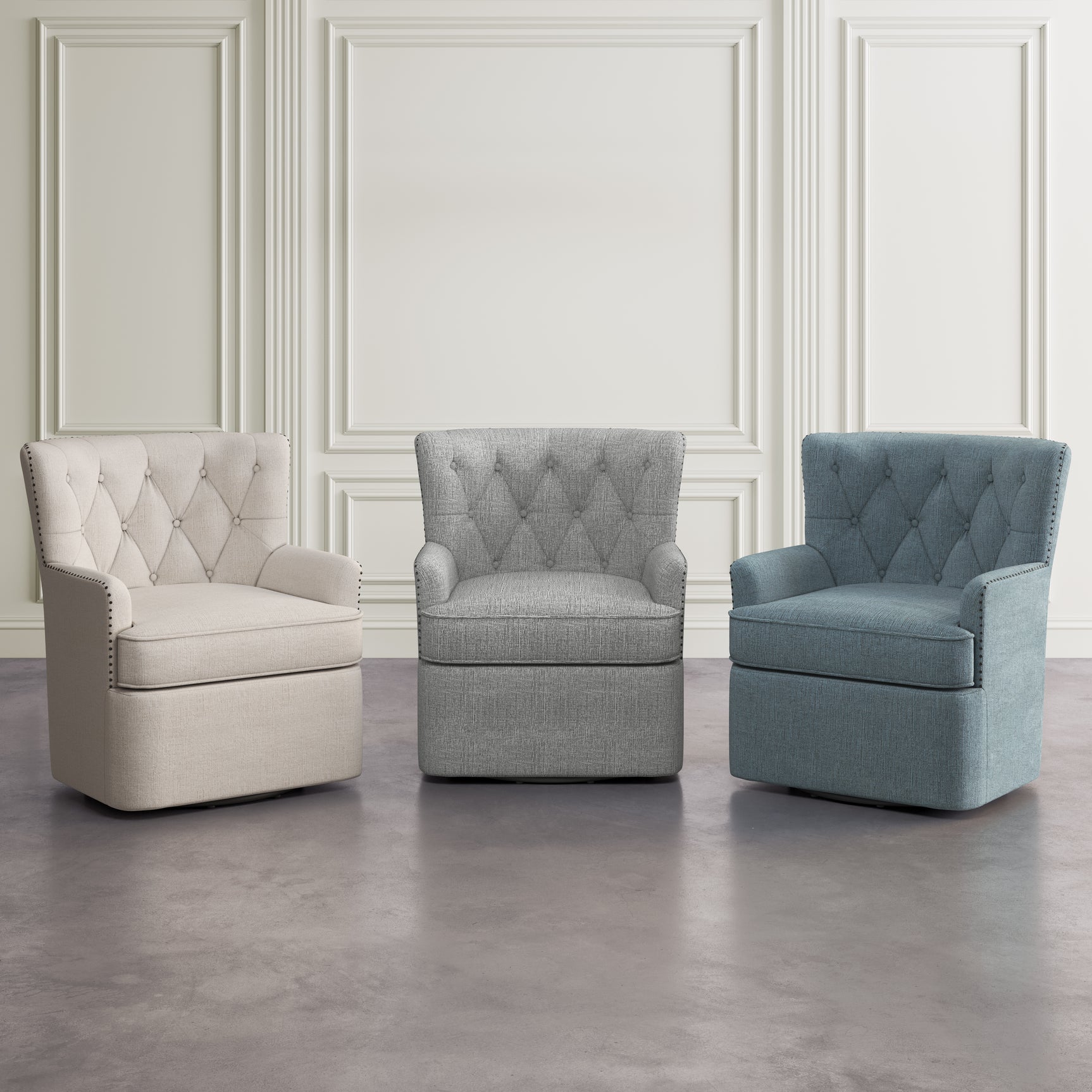 Bryson Ash Swivel Accent Chair - Ornate Home