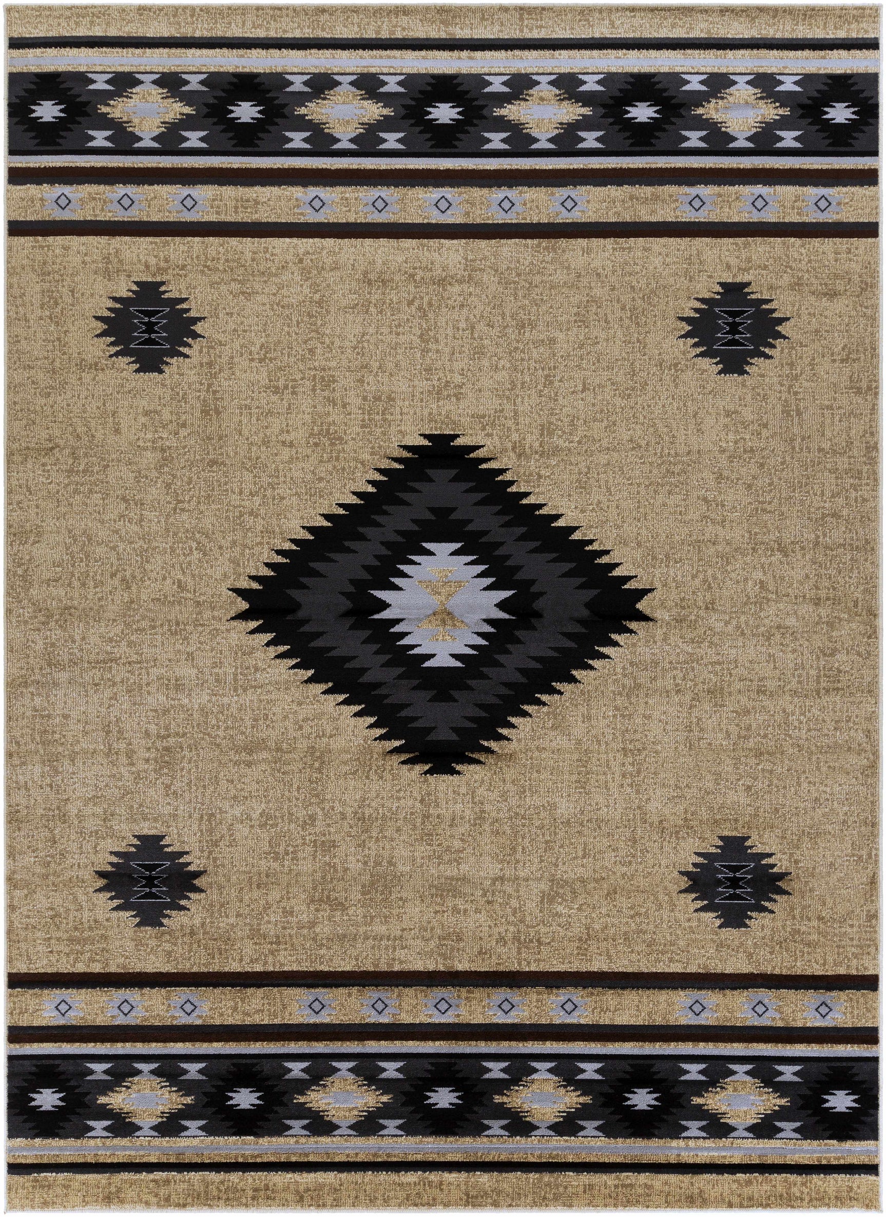 Buckhaven Brown Aztec Carpet - Ornate Home