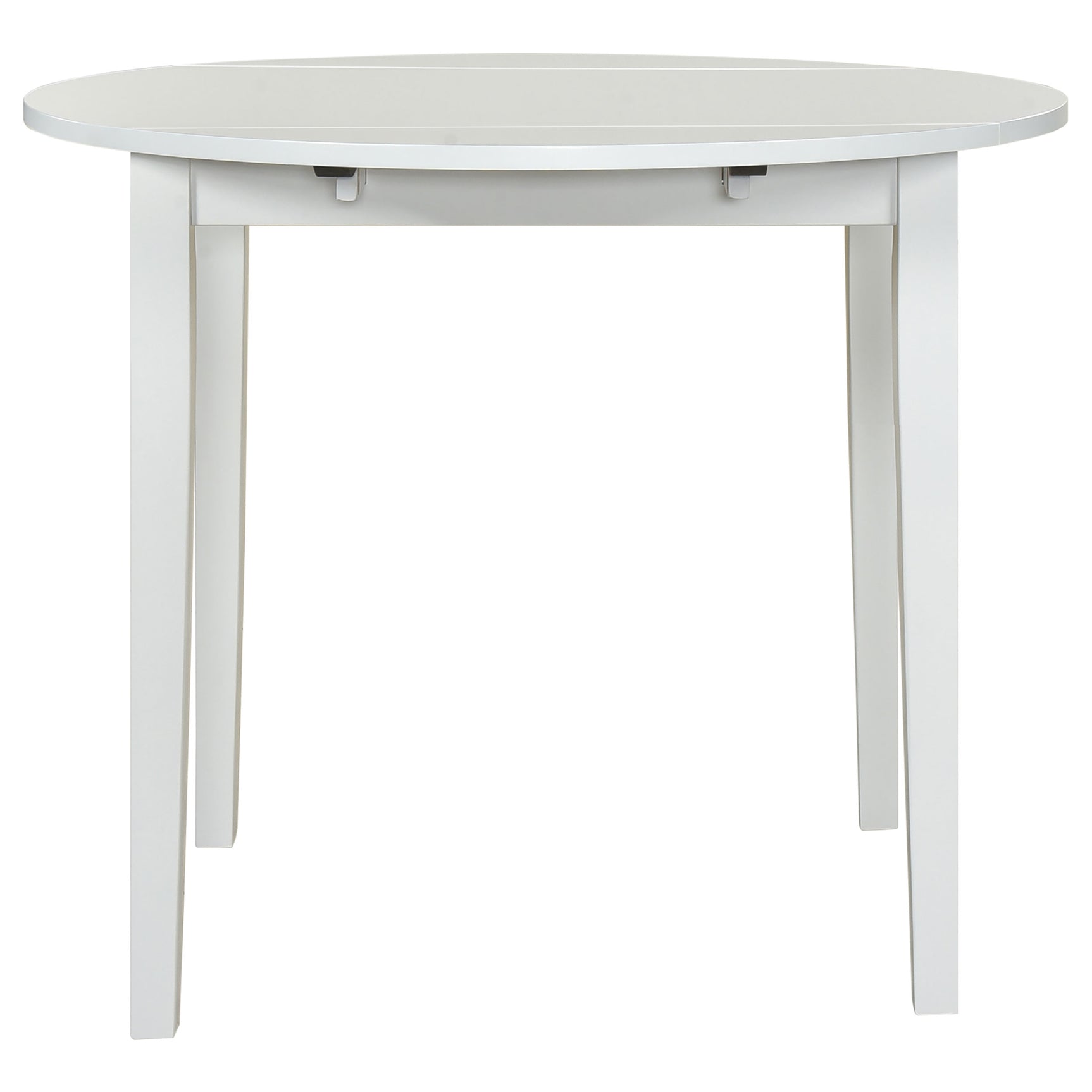 Bucknell White 3-piece Round Drop Leaf Dining Table Set - Ornate Home