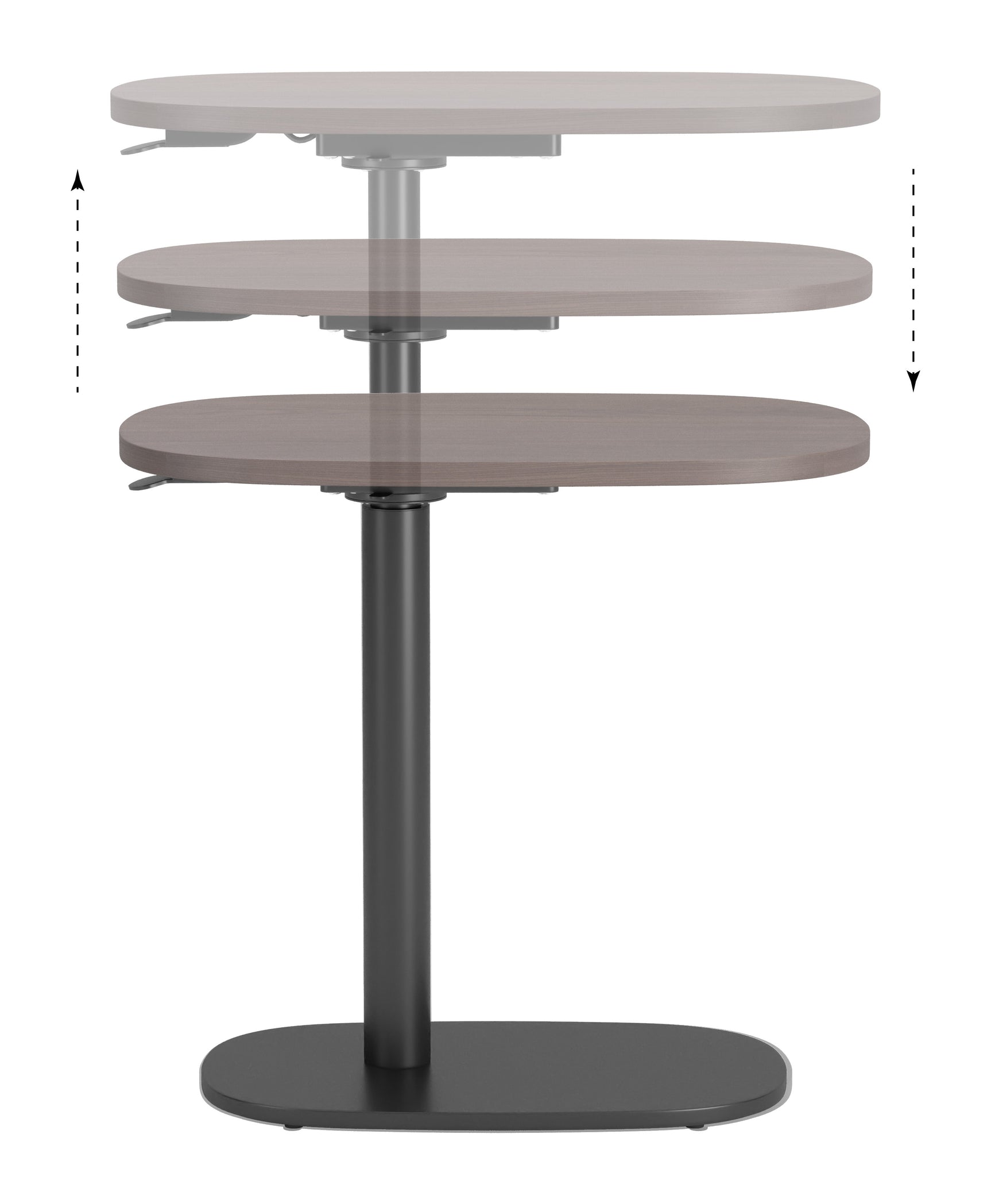 Buddy Gray Adjustable Rotating Side Table - Ornate Home