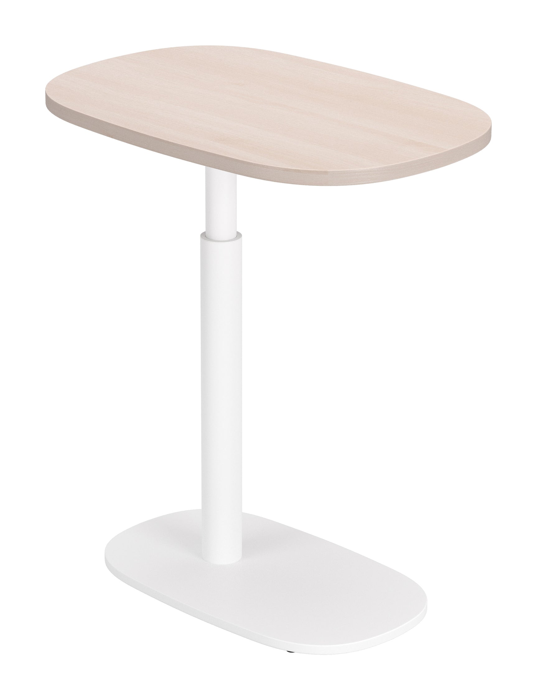 Buddy Natural & White Adjustable Rotating Side Table - Ornate Home