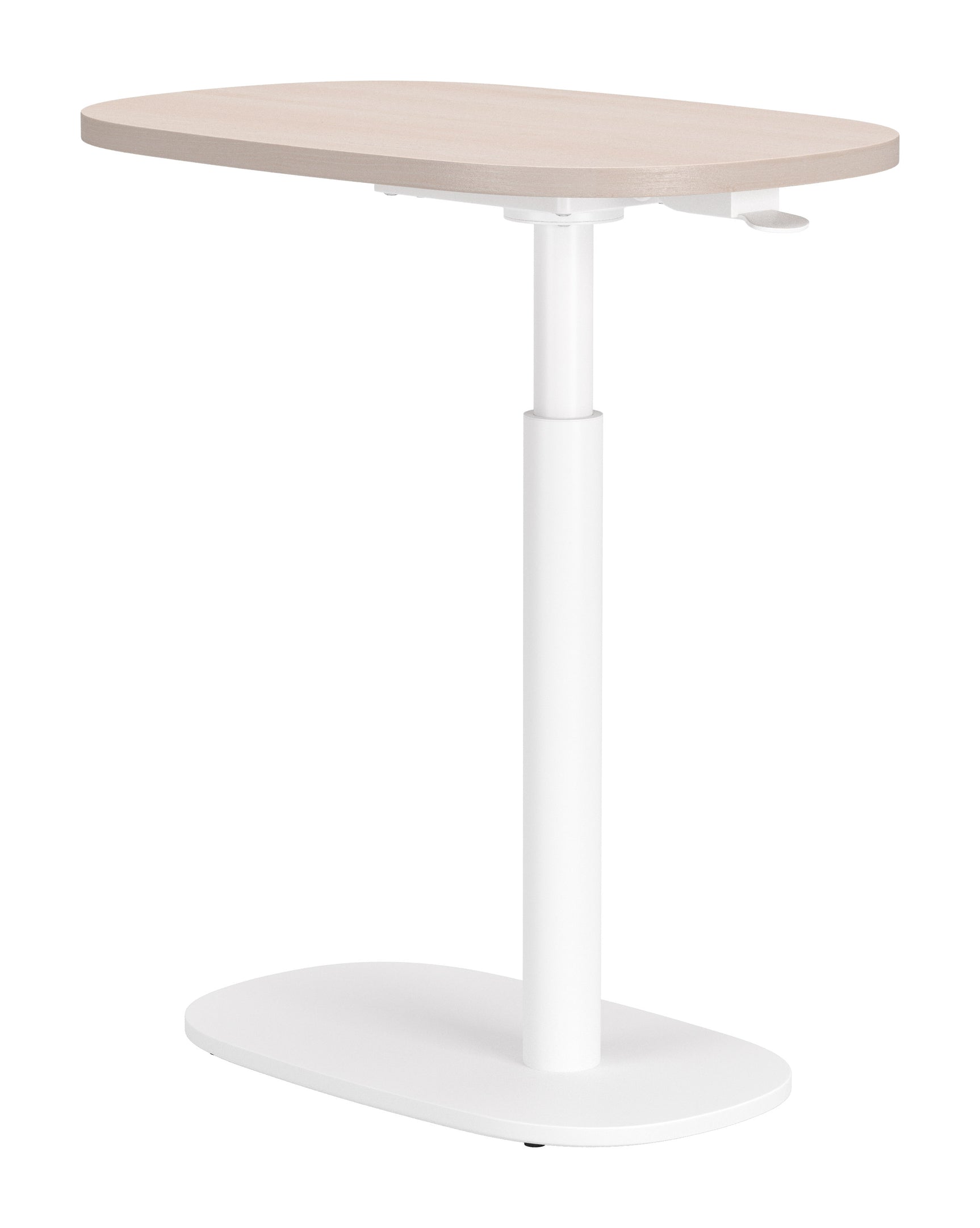 Buddy Natural & White Adjustable Rotating Side Table - Ornate Home