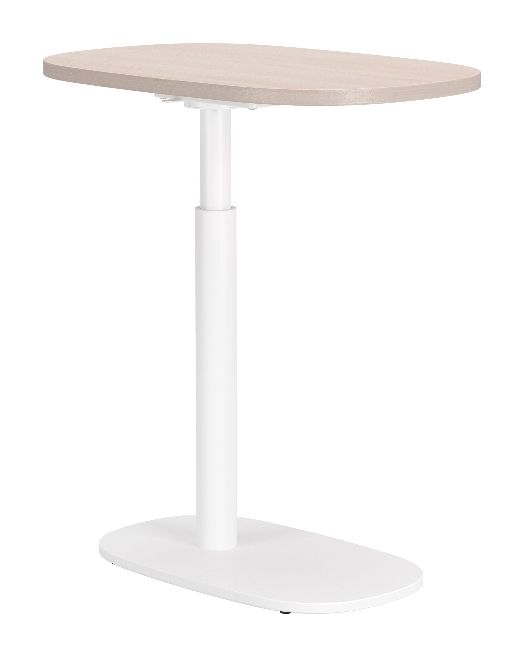 Buddy Natural & White Adjustable Rotating Side Table - Ornate Home