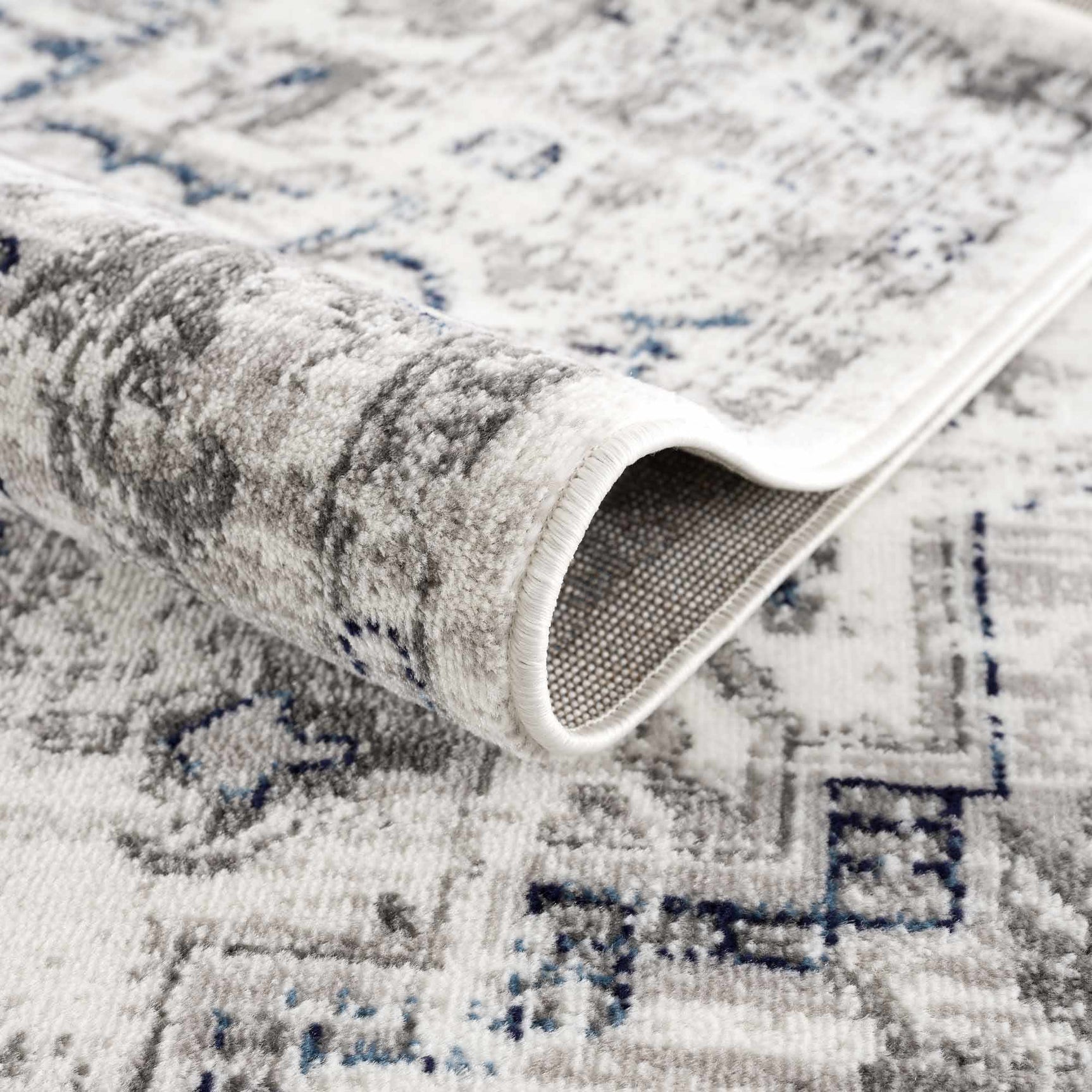 Buenaventura Cream & Navy Area Rug - Ornate Home