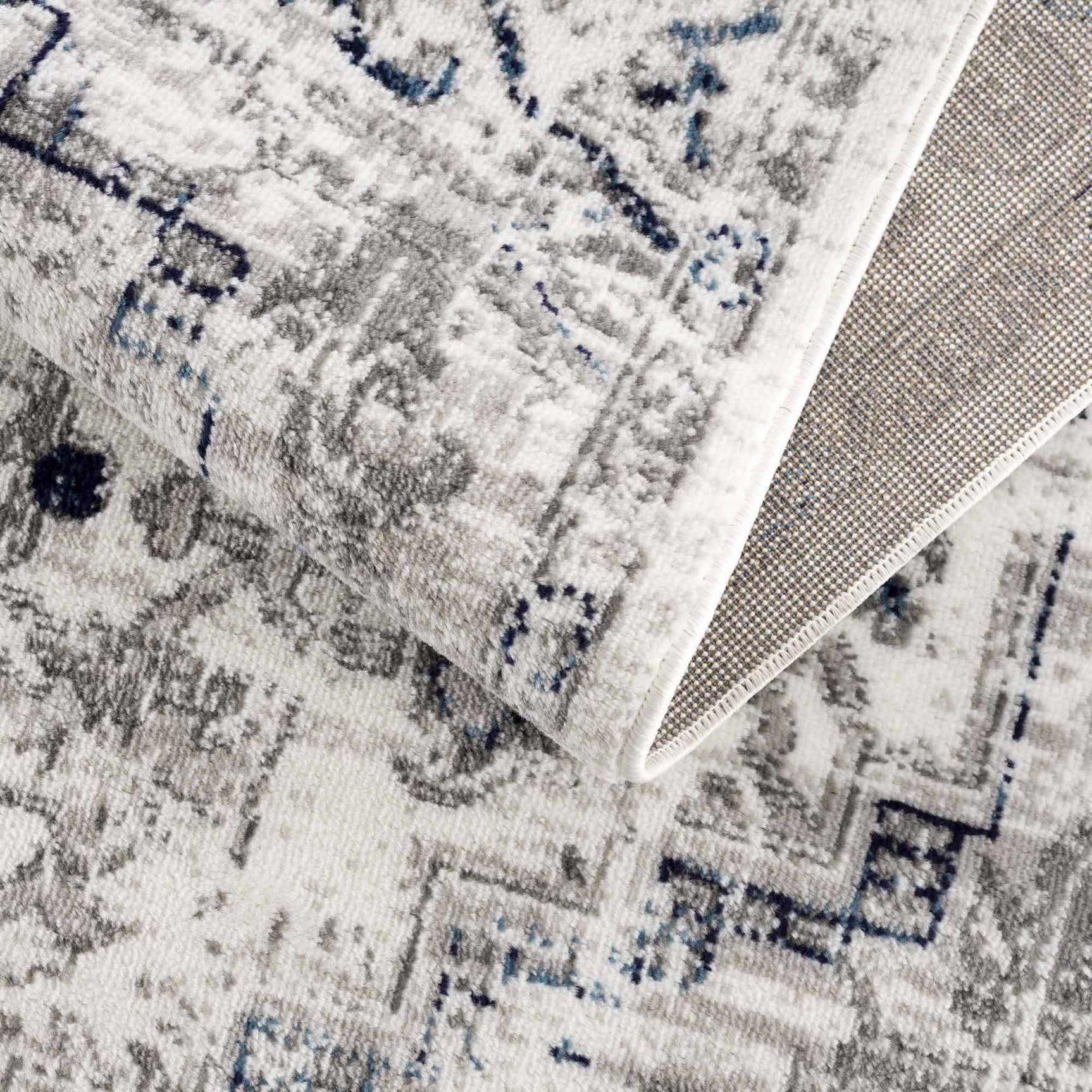 Buenaventura Cream & Navy Area Rug - Ornate Home