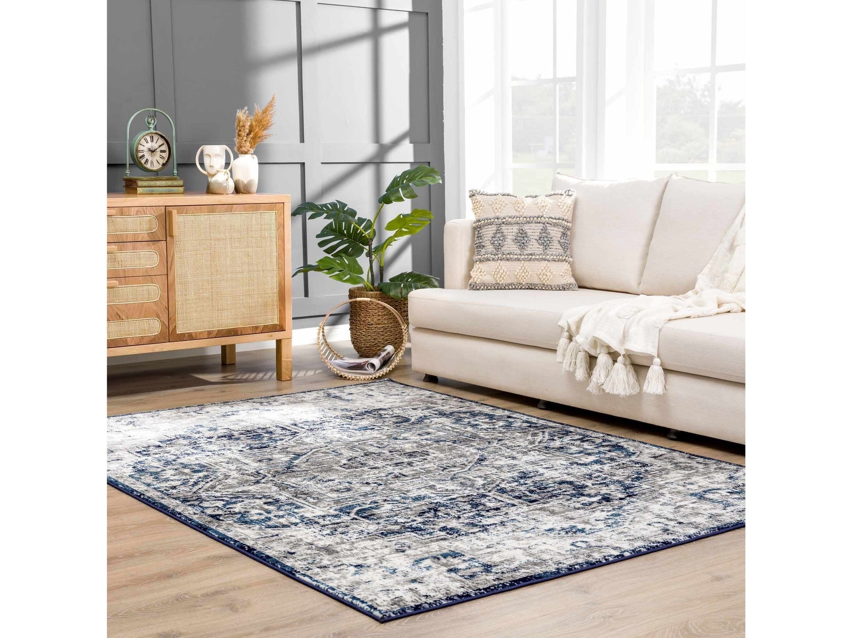 Buenaventura Navy Area Rug - Ornate Home