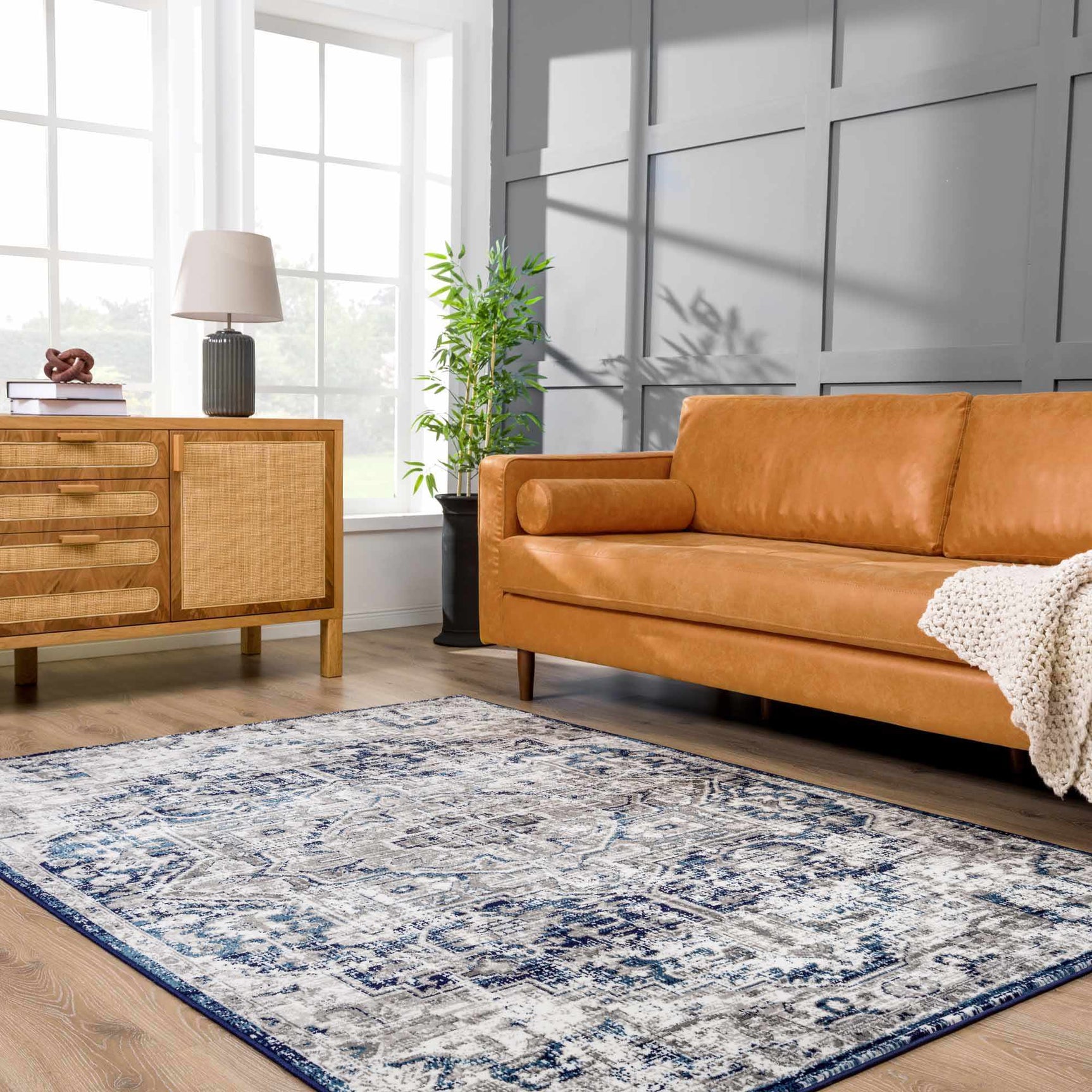 Buenaventura Navy Area Rug - Ornate Home