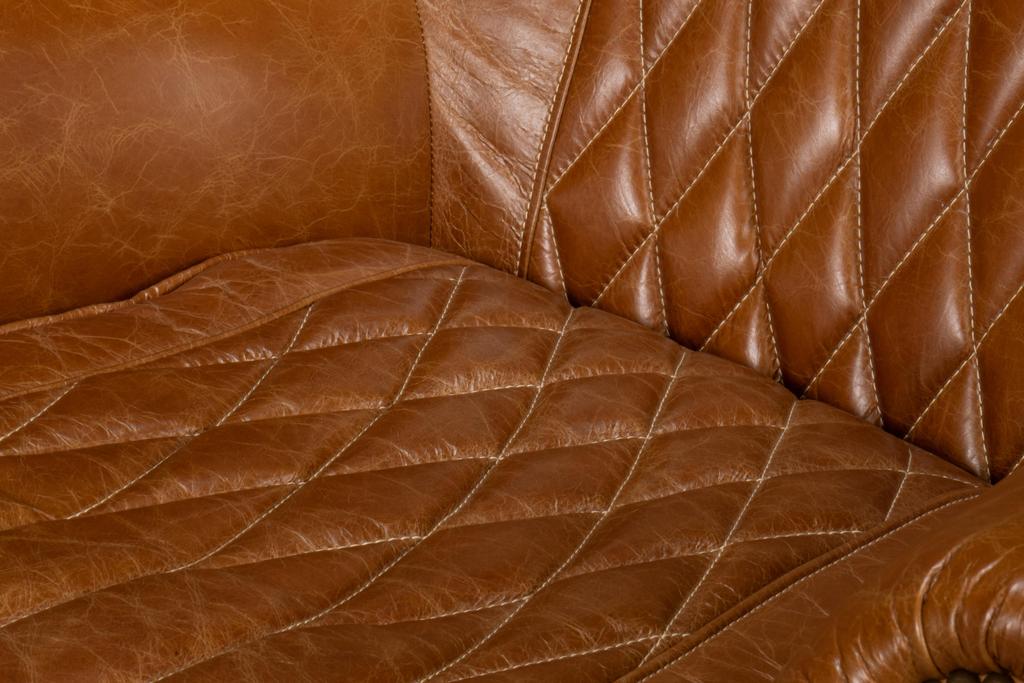 Bugatti Brown Leather Swivel Chair - Ornate Home