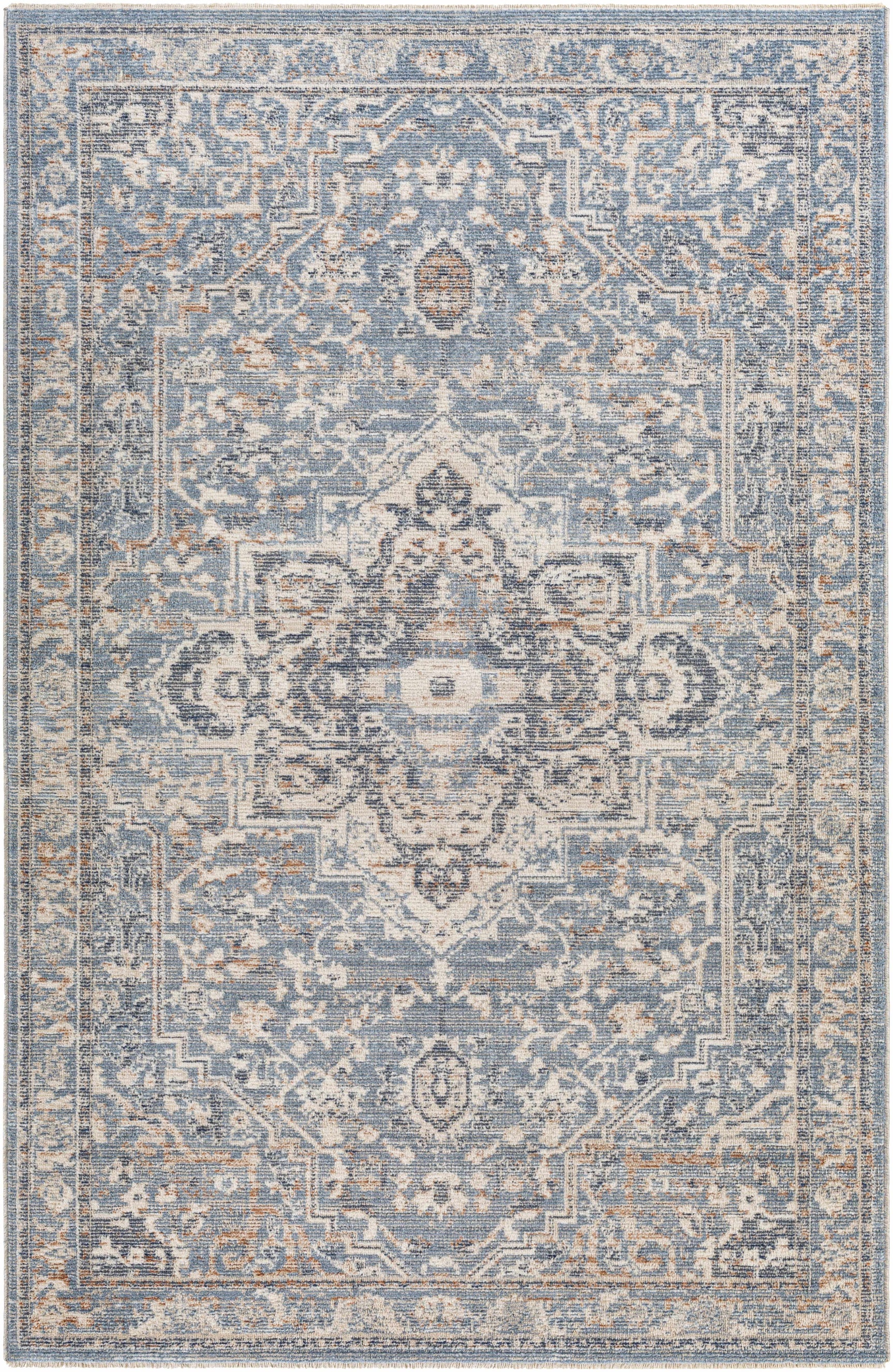 Buguey Cream&Blue Area Rug - Clearance - Ornate Home