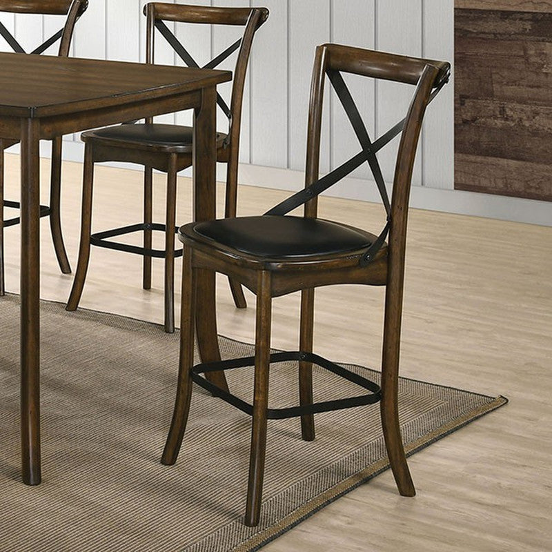Buhl Burnished Oak/Espresso Counter Height Side Chair (Set of 2) - Ornate Home