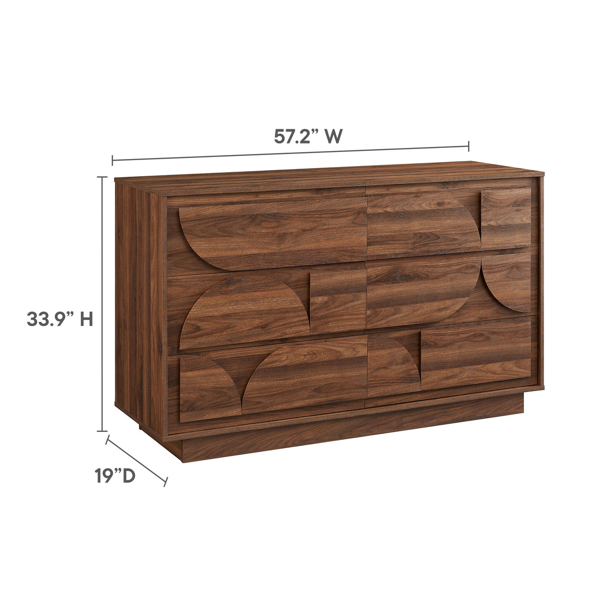 Bulwark Walnut 6-Drawer Dresser - Ornate Home